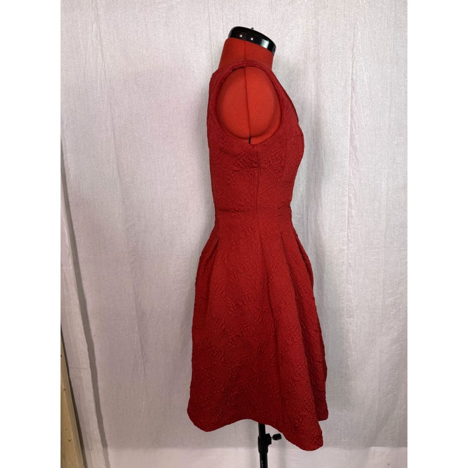 Vintage VINTAGE ORSAY Dress Womens Mini Red Floral Fit And Flare Size 36 EU Size S / US 4 / IT 40 - 5 Thumbnail