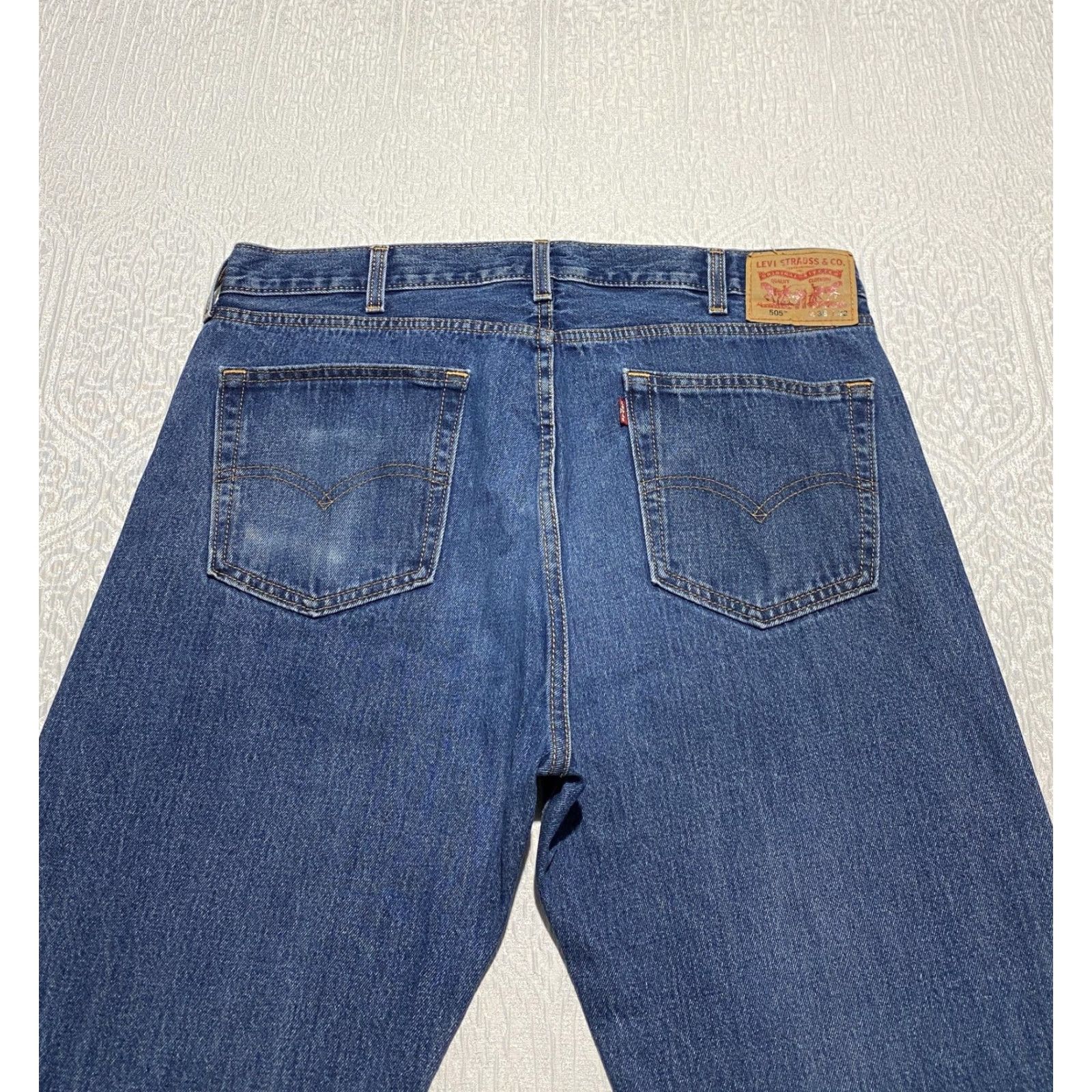 Levi's Levi's 505 Jeans Mens 38x32 Blue Relaxed Fit Straight Leg Denim Pants Classic Jeans 5-Pocket Denim Levi's 505 Comfort Fit Mens Belt Loop Patch Size US 38 / EU 54 - 3 Thumbnail