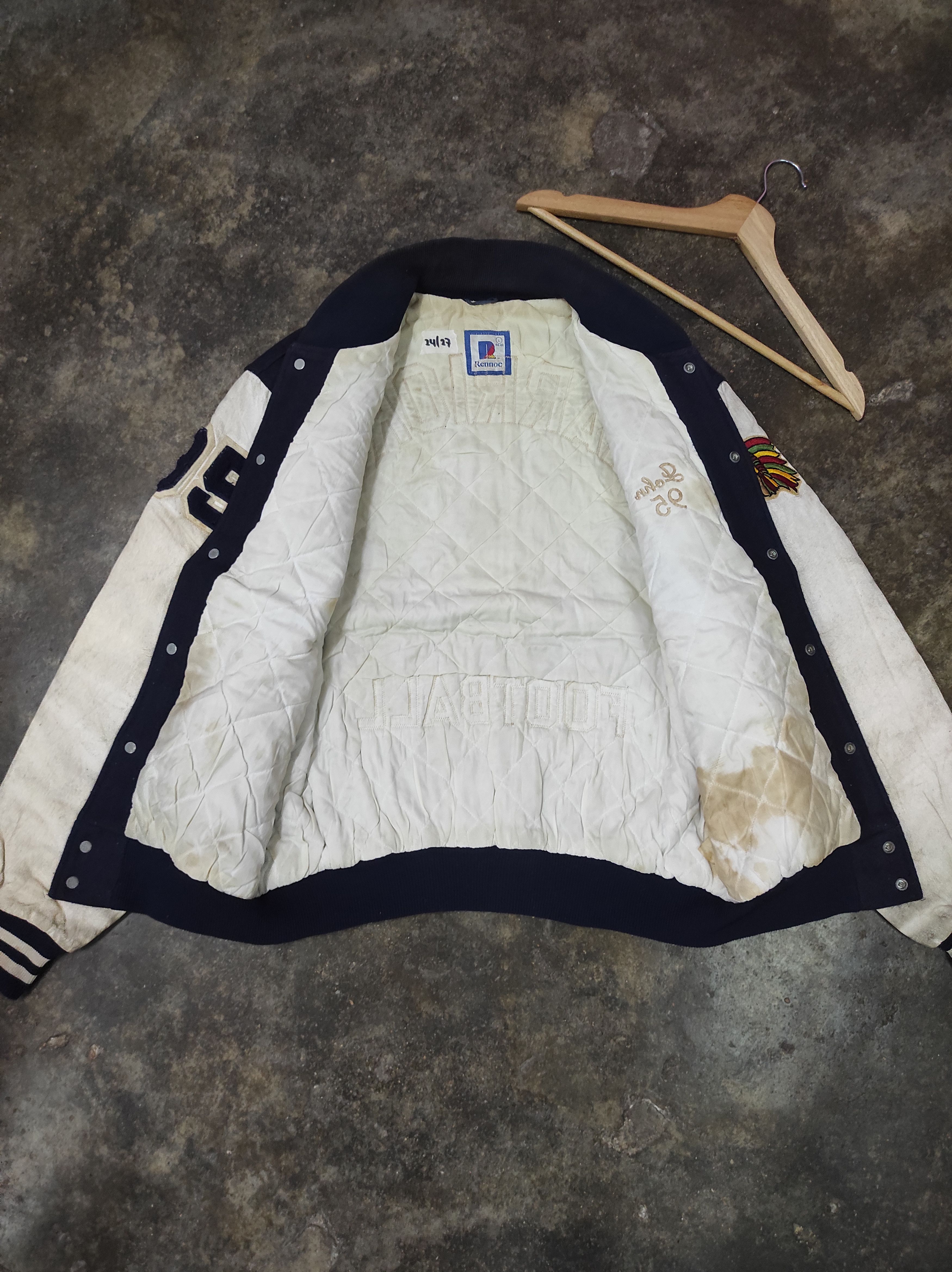 Rennoc × Vintage RENNOC WARRIORS FOOTBALL JOHN 95 VTG WOOL VARSITY JACKET Size US L / EU 52-54 / 3 - 3 Thumbnail