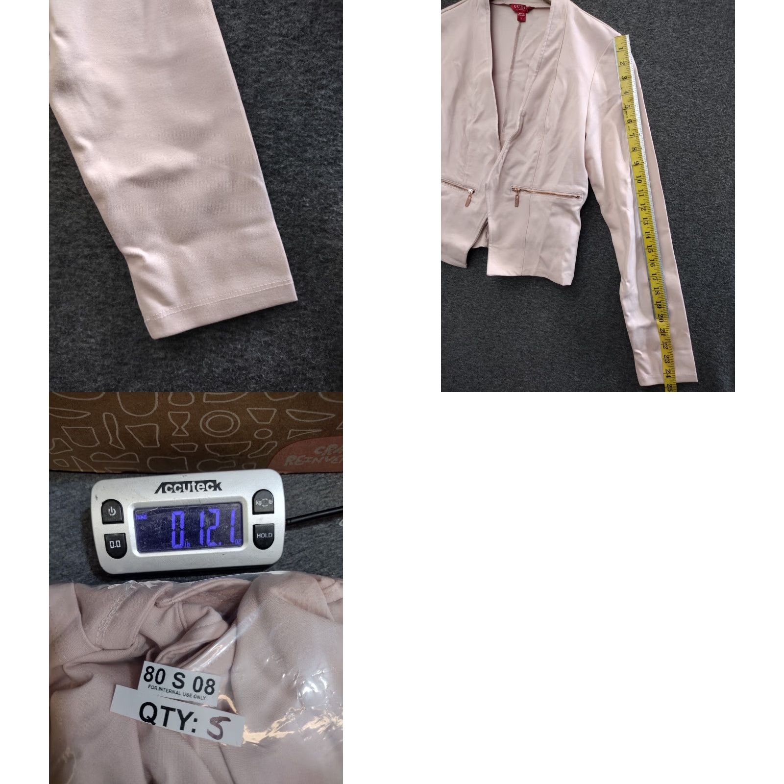 Guess GUESS Women's Light Pink Open Front Blazer Cropped Length Size S Size S / US 4 / IT 40 - 8 Thumbnail