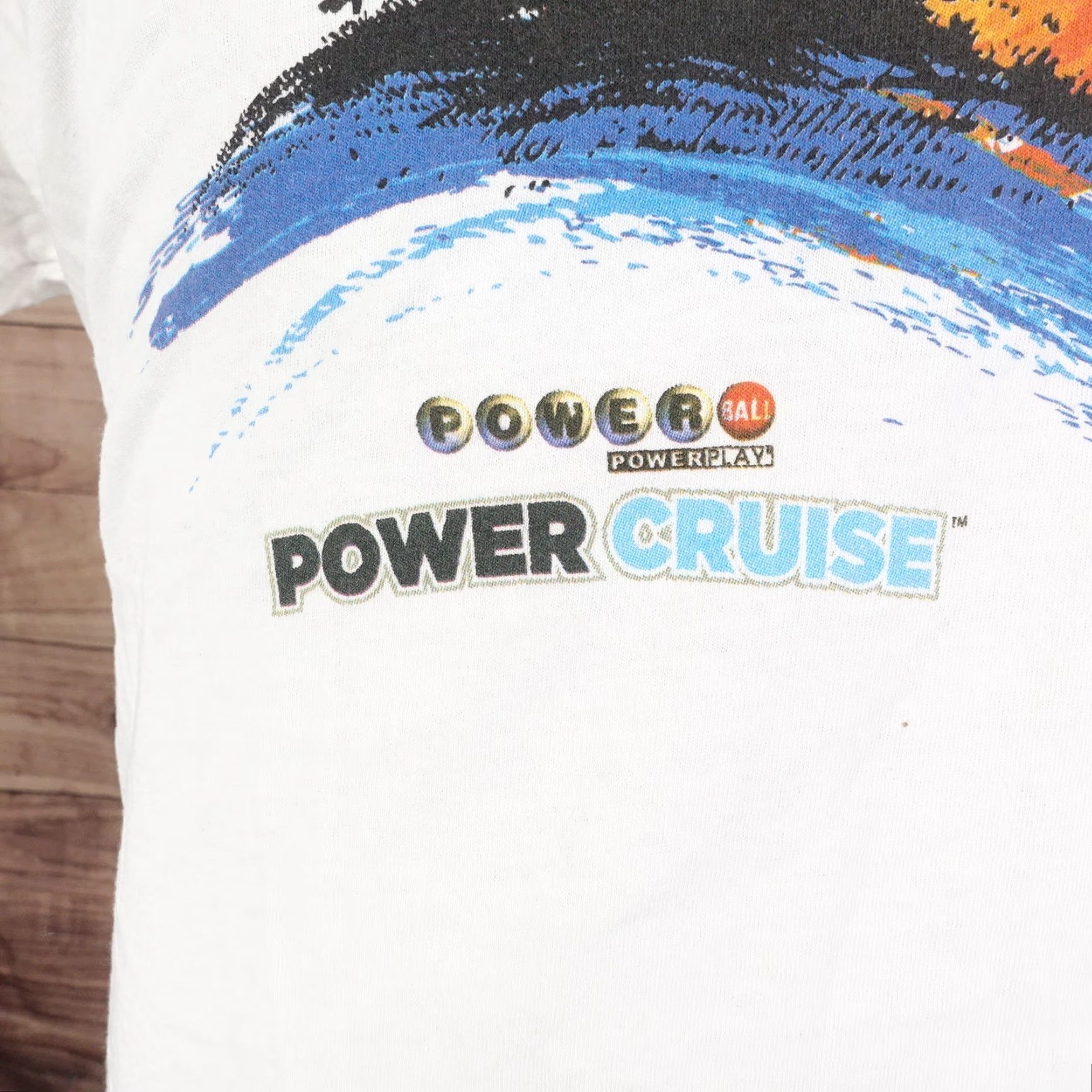 Gildan POWERBALL POWER CRUISE FLORAL SUNSET MO LOTTO MISSOURI TSHIRT XL Shirt Unisex Adults White Crew Neck Cotton Short Sleeve Solid 90s? Size US XL / EU 56 / 4 - 2 Thumbnail