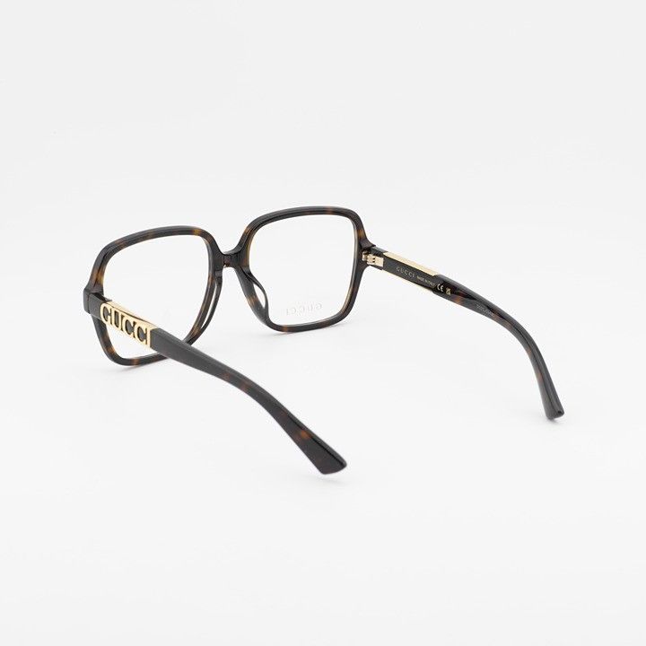 Gucci Gucci GG1193OA 002 Eyeglasses Havana 57mm Square Frame Size ONE SIZE - 4 Thumbnail