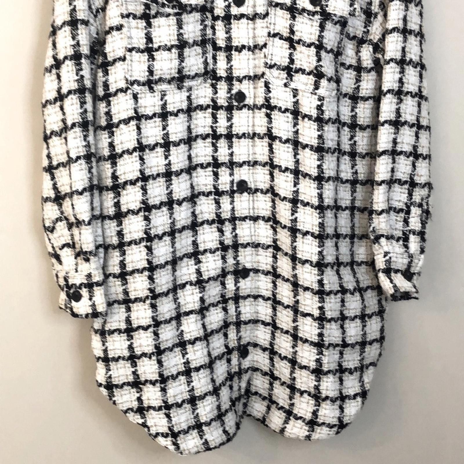 Bob Marley Marled Tweed coat Shacket Black Gold cream plaid SZ Medium Size M / US 6-8 / IT 42-44 - 6 Thumbnail