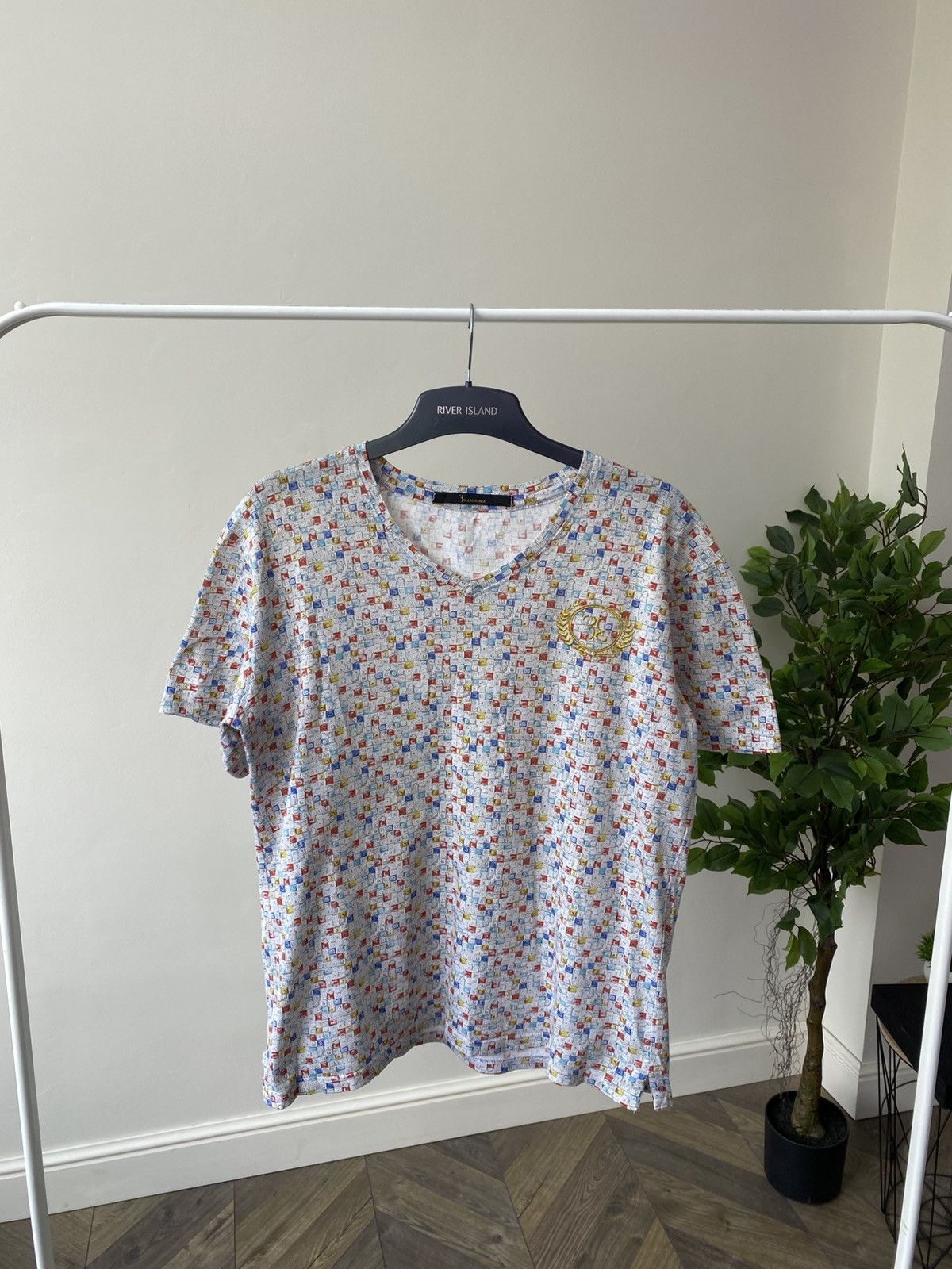Billionaire Couture × Designer × Vintage Vintage Billionaire Couture Luxury v-neck T-Shirt Size M / US 6-8 / IT 42-44 - 1 Thumbnail