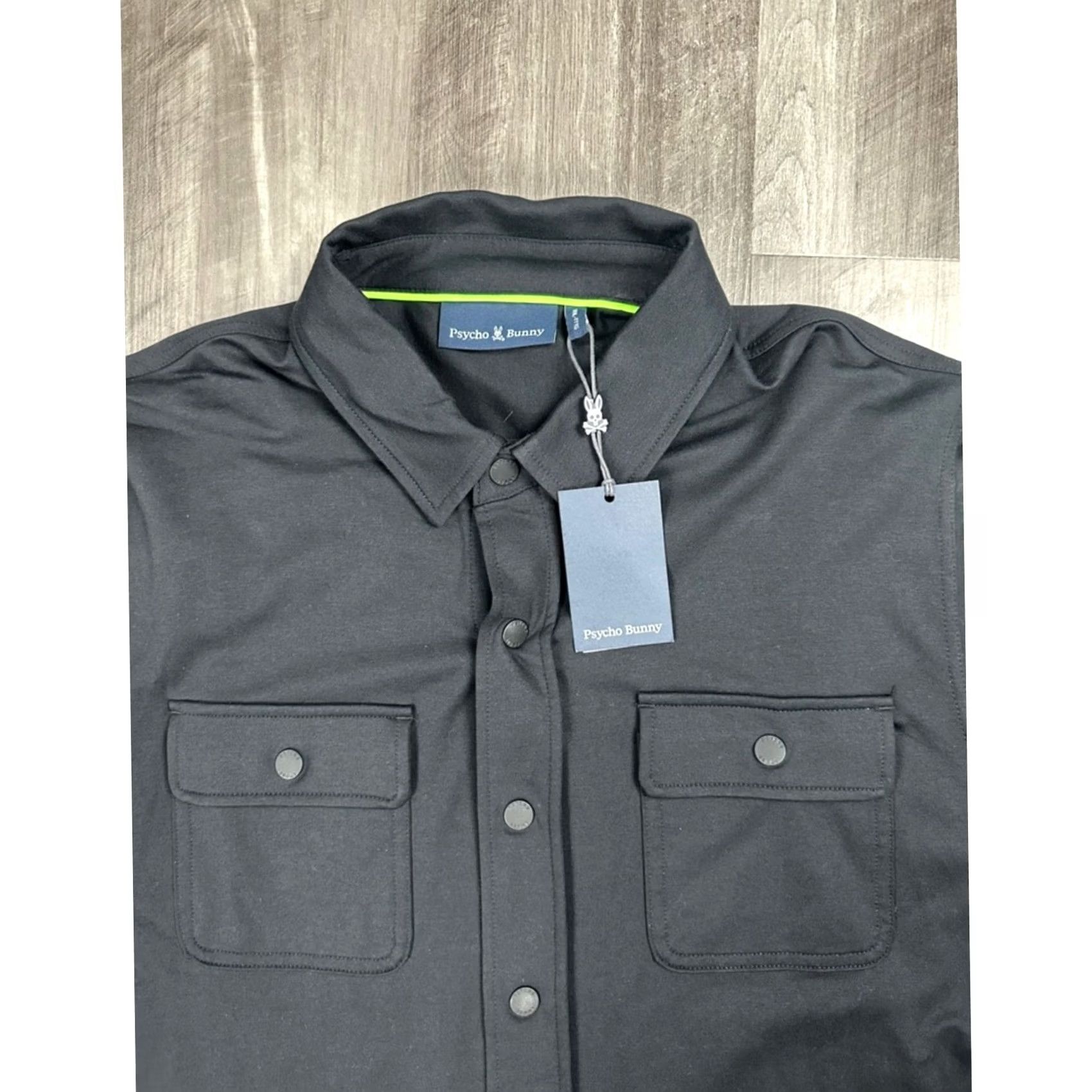 Psycho Bunny Psycho Bunny Black Harrison Overshirt Full Snap Button Jacket 3XL Mens Bomber Jacket Cotton Blend Regular Size NWT Size US XXL / EU 58 / 5 - 7 Thumbnail