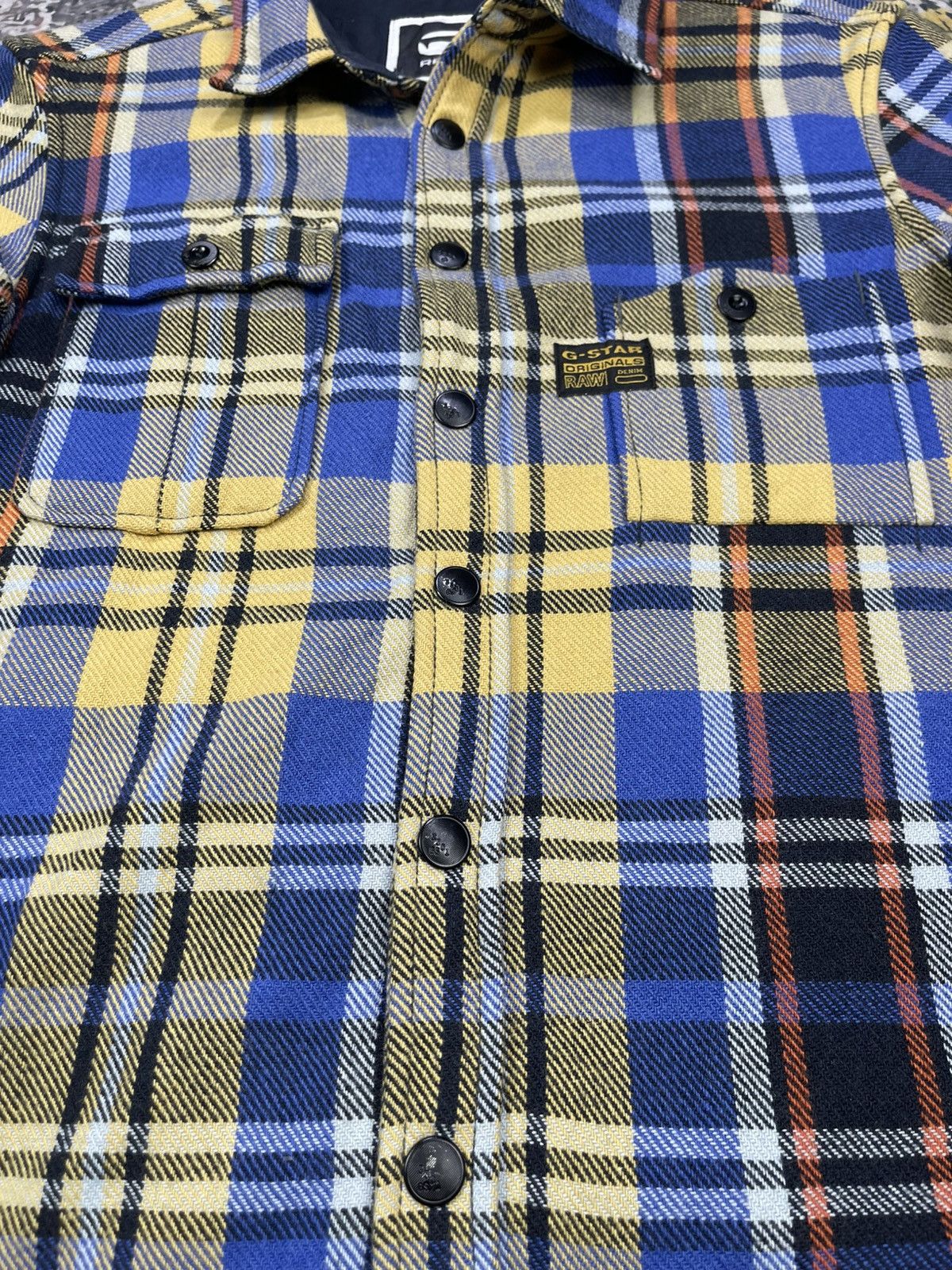 G-Star G-Star Raw Blue Yellow Plaid Quarter Sleeve Flannel Shirt Size S / US 4 / IT 40 - 5 Thumbnail