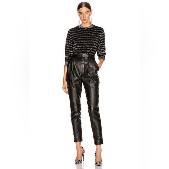 Saint Laurent Paris Saint Laurent Leather High Rise Pants sz. 38F Size 26" / US 2 / IT 38 - 1 Thumbnail