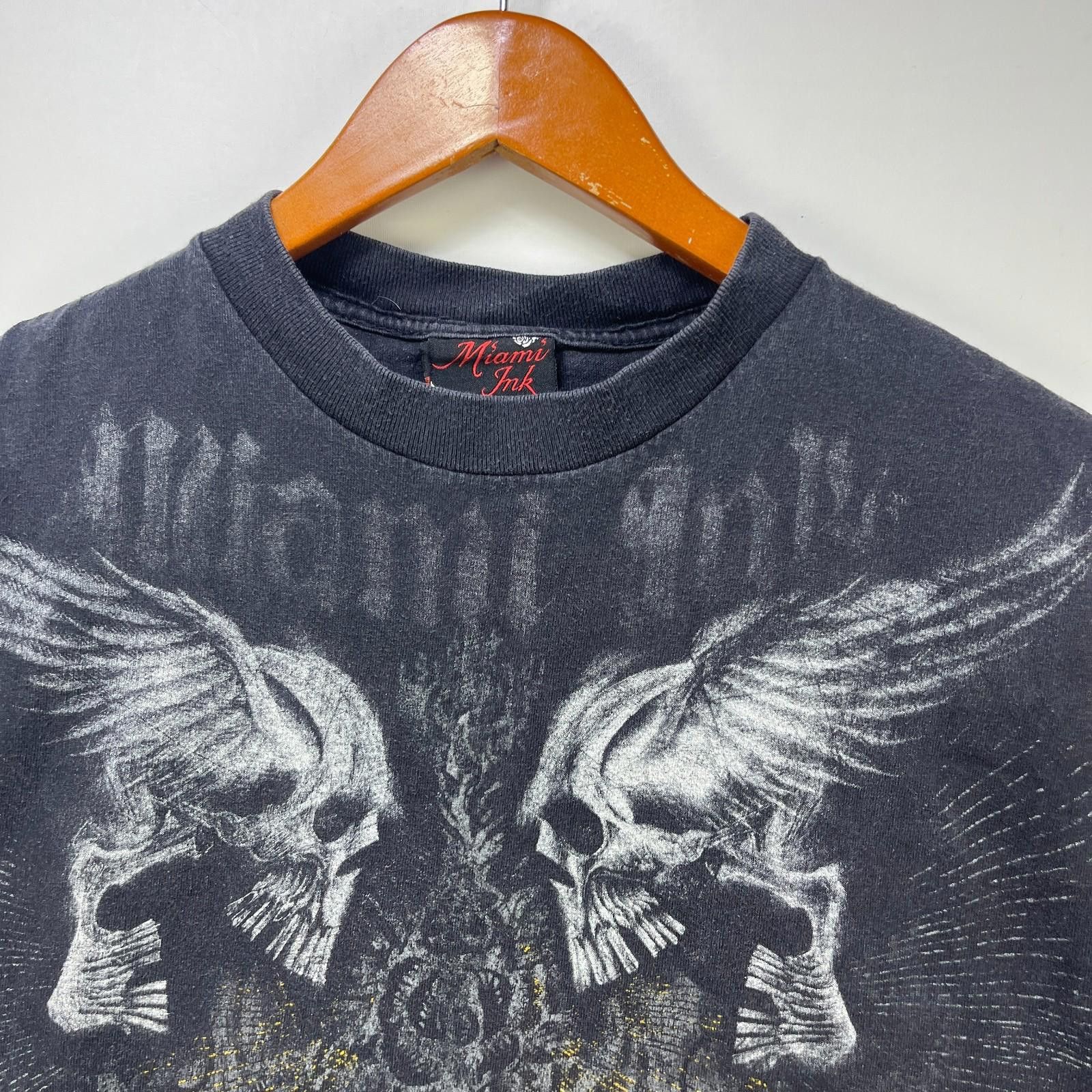 Other Vintage Y2K Miami Ink Tattoo Skull Graphic T-Shirt Wings Med Size US M / EU 48-50 / 2 - 3 Thumbnail