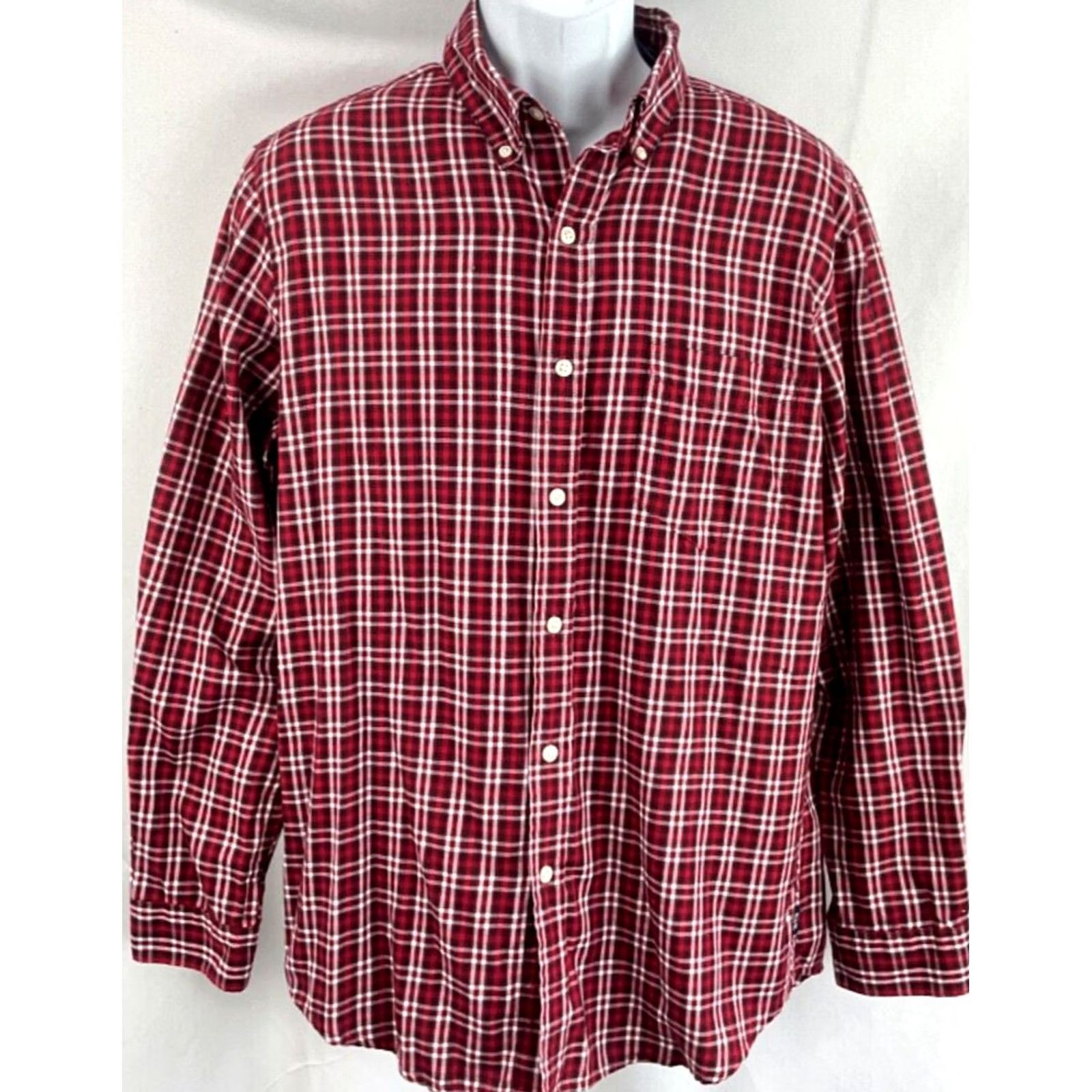 Chaps Chaps Button-Up Shirt M Red Plaid Tart an Long Sleeve Collar Pocket Mens Size US M / EU 48-50 / 2 - 5 Thumbnail