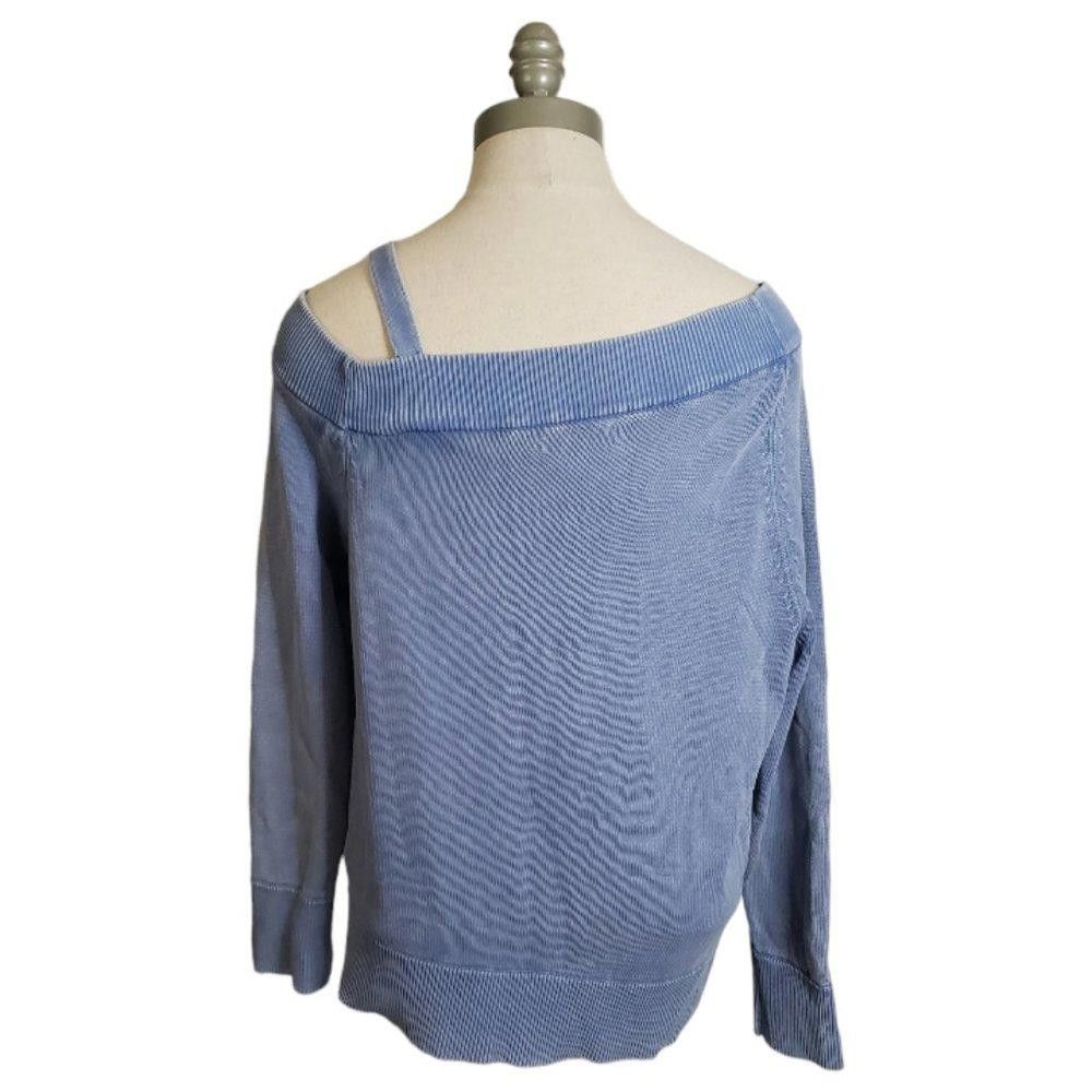 Designer CT874 Calvin Klein Blue Faded Long Sleeve Sweater M Size M / US 6-8 / IT 42-44 - 3 Thumbnail