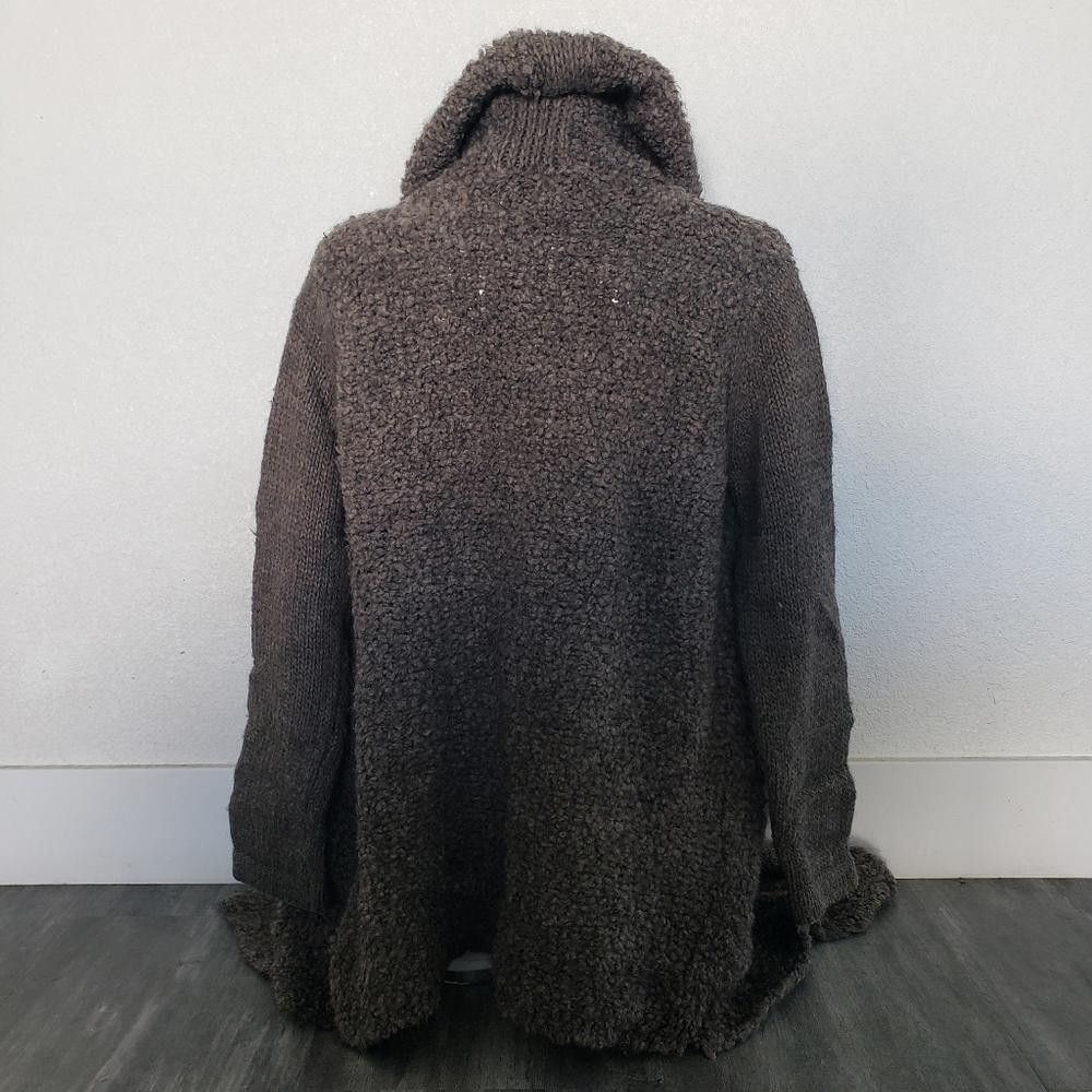 Designer Dark Brown Berretti Chunky Cardigan Long Sleeve Size M / US 6-8 / IT 42-44 - 2 Thumbnail