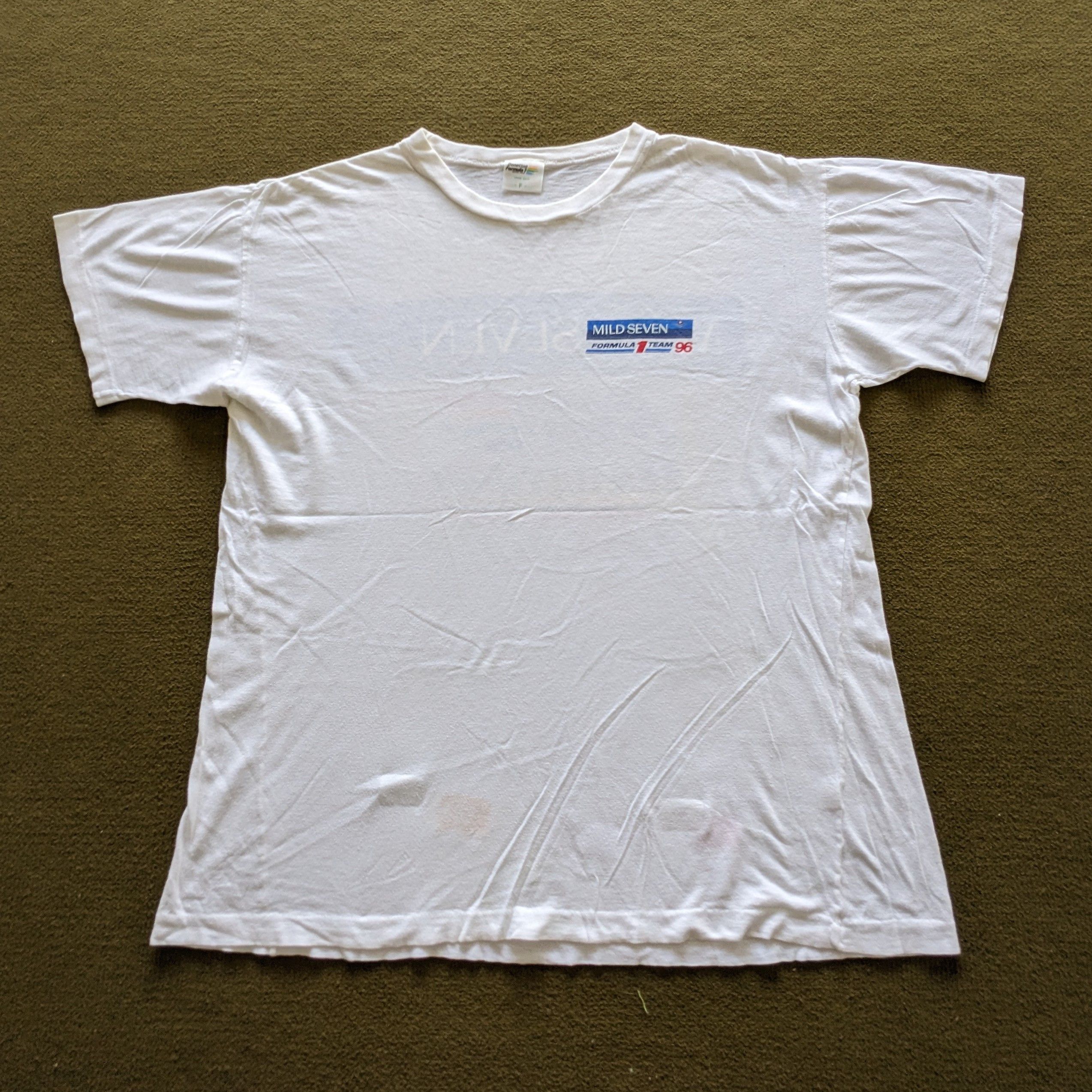 Benetton Vintage 90's BENETTON FORMULA 1 Racing T-shirt Size US L / EU 52-54 / 3 - 2 Thumbnail