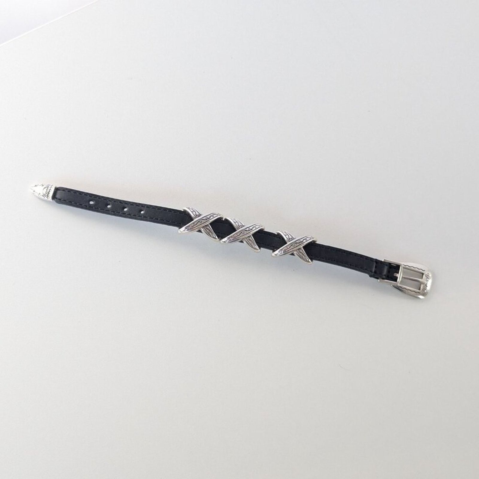 Brighton Brighton Black Kriss Kross Etched Bandit Bracelet Leather Size ONE SIZE - 2 Thumbnail