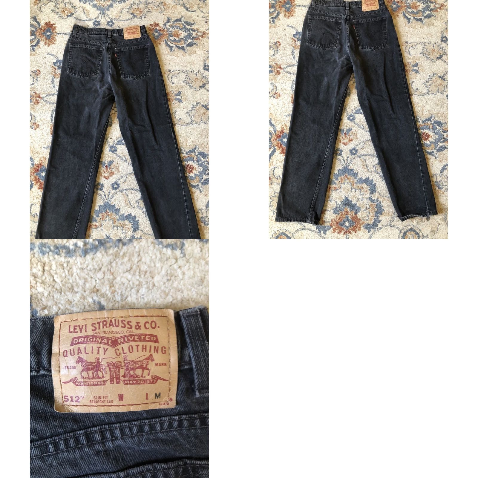 Levi's VINTAGE Levi's 512 Jeans Womens Size 10 Black Slim Fit Straight Leg 28x28 Regular - Blue Size 32" / US 10 / IT 46 - 8 Thumbnail