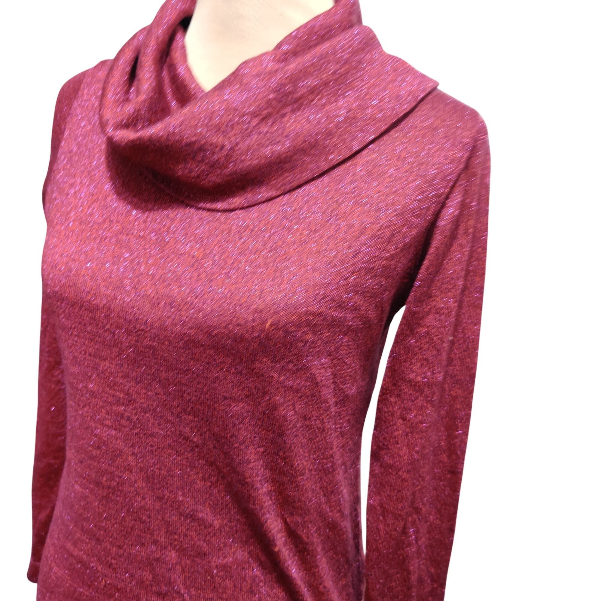 Coldwater Creek Coldwater Creek PS Red Purple Shimmer Cowl Neck Sweater Peti Size S / US 4 / IT 40 - 11 Thumbnail