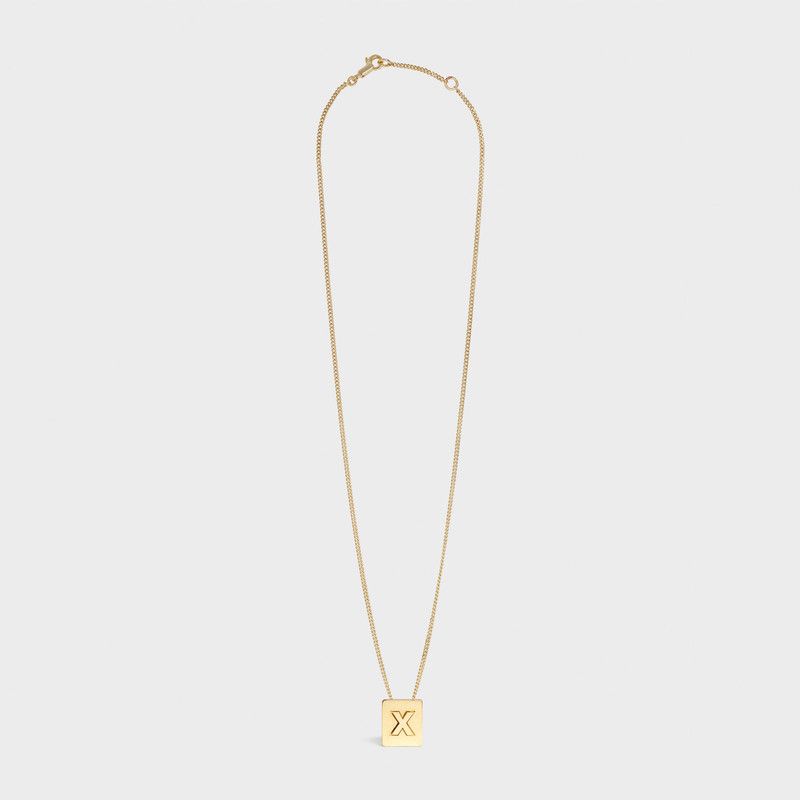 Celine o1loc1c0226 Size :OS/Alphabet X Necklace in Golden Size ONE SIZE - 2 Thumbnail