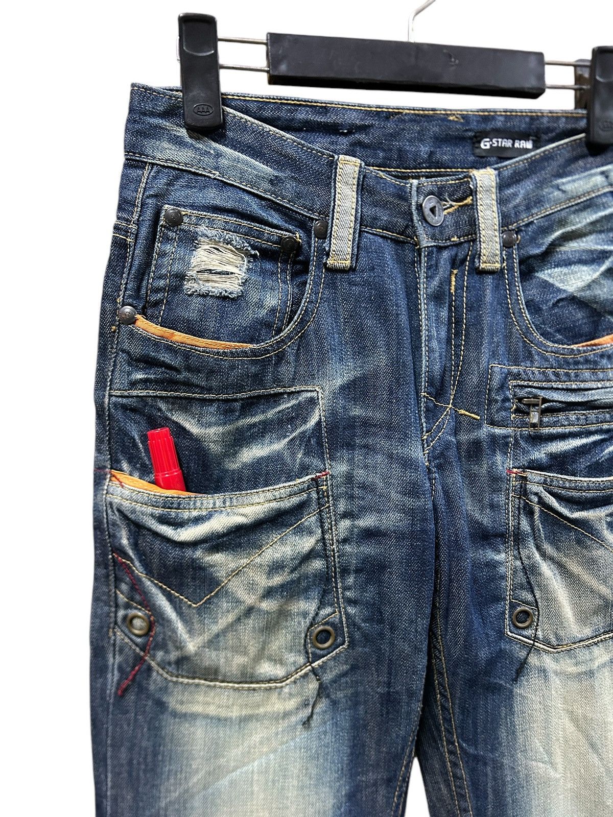 G-Star × Vintage Vintage Gstar Raw Crazy Fade Rusty y2k Jeans Size US 27 - 2 Thumbnail