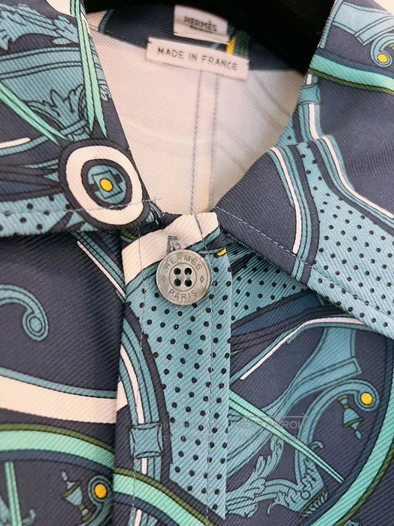 Hermes Hermes Wheel Print Silk Shirt Dress Size XXS / US 00 / IT 34 - 3 Thumbnail