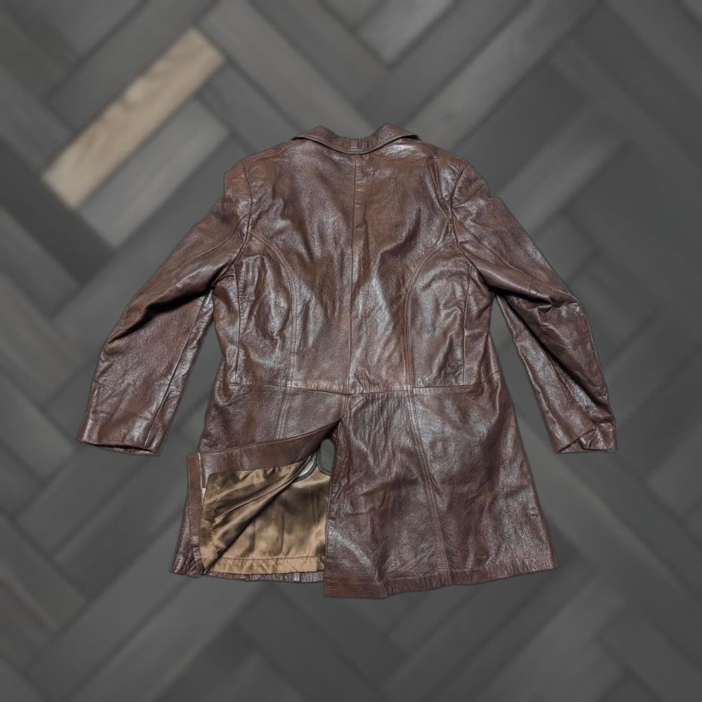 Skin VINTAGE Grais leather overcoat 48L 2XL brown Mens Coat Size US XXL / EU 58 / 5 - 1 Thumbnail