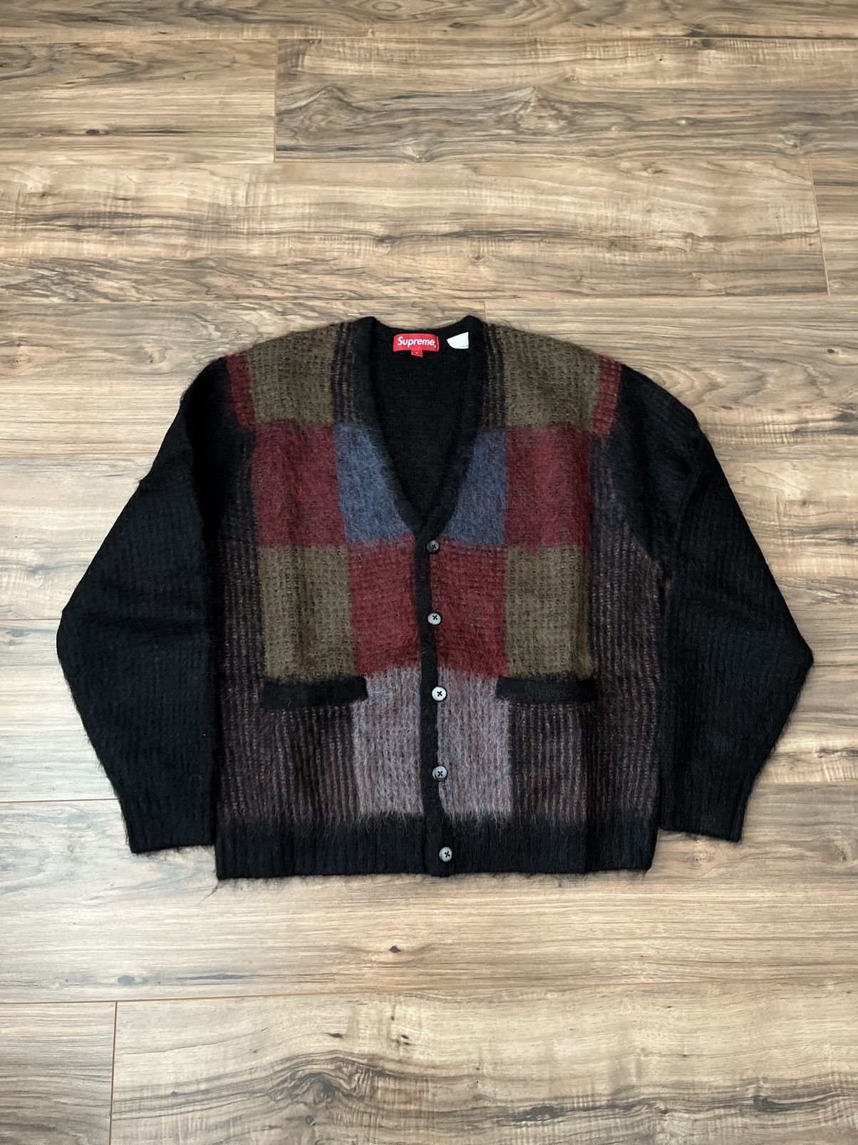 トップス Supreme Brushed Grid Cardigan Black L - トップス