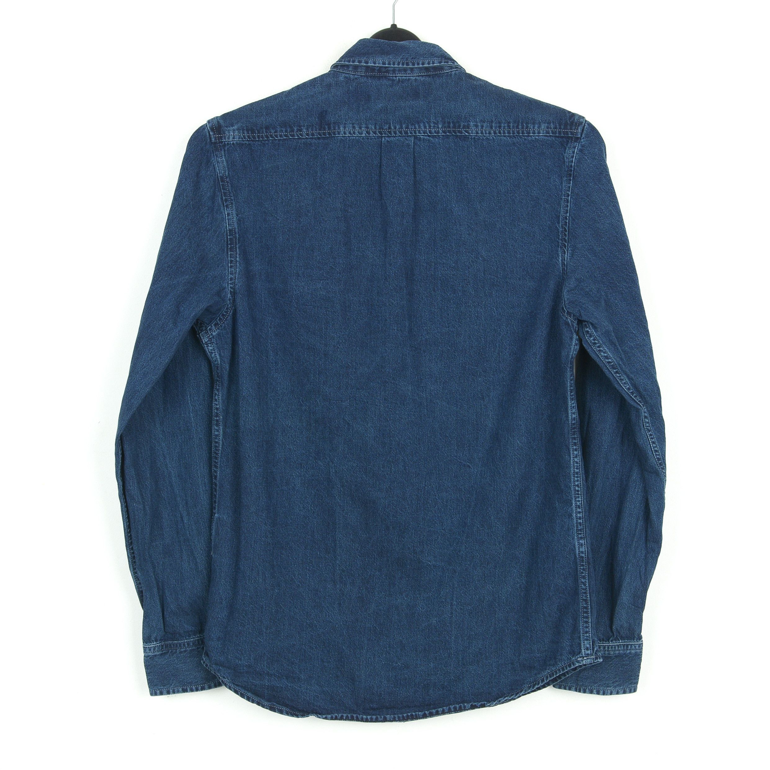 Indigo Button Down Mens S Regular Fit Western Denim Long Sleeve Top Size US S / EU 44-46 / 1 - 4 Thumbnail