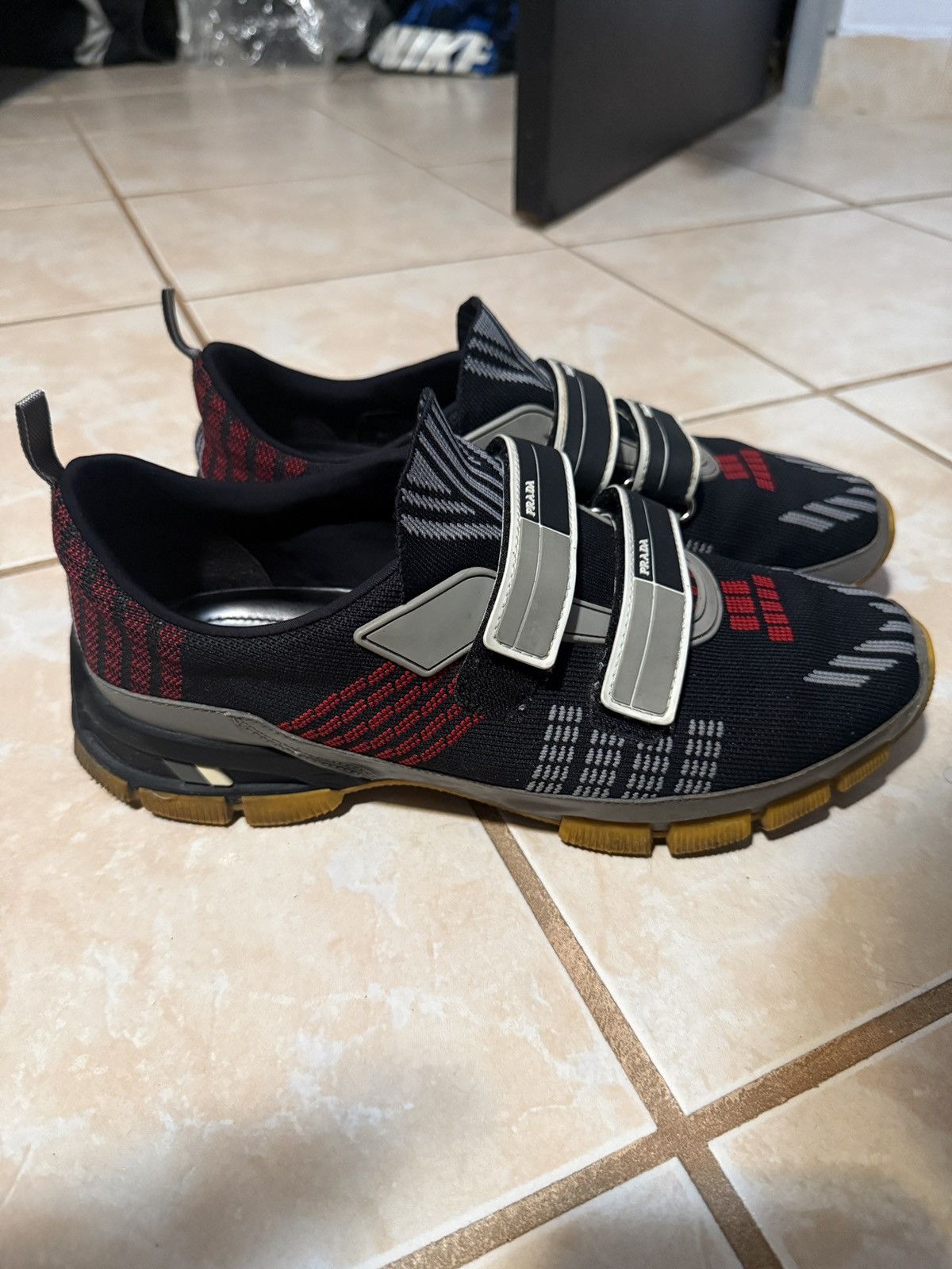 Prada Prada Black Knit Strap Trainers Size US 10 / EU 43 - 1 Thumbnail