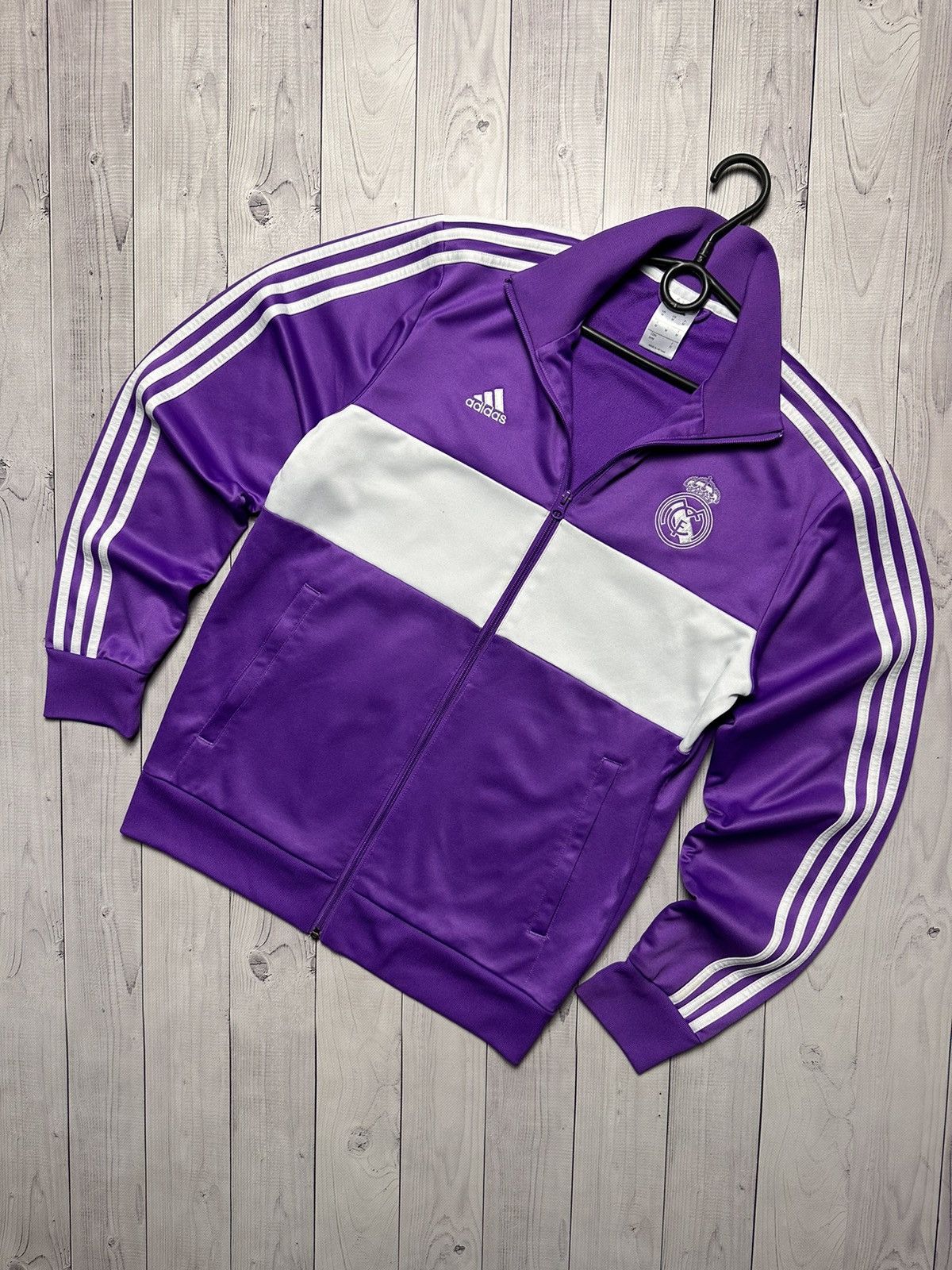 Vintage adidas Real Madrid track jacket purple size m