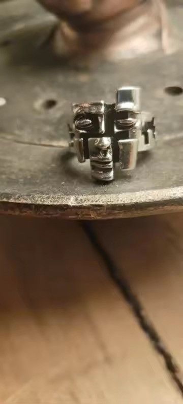 Jewelry Human Face Pattern Adjustable Ring Size ONE SIZE - 10 Thumbnail