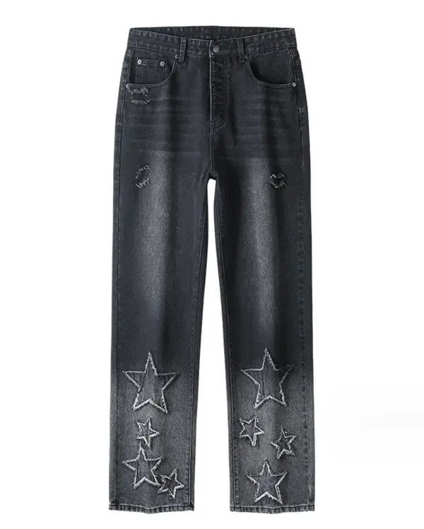 VIBE Street star embroidered washed gradient jeans Size US 34 / EU 50 - 8 Thumbnail