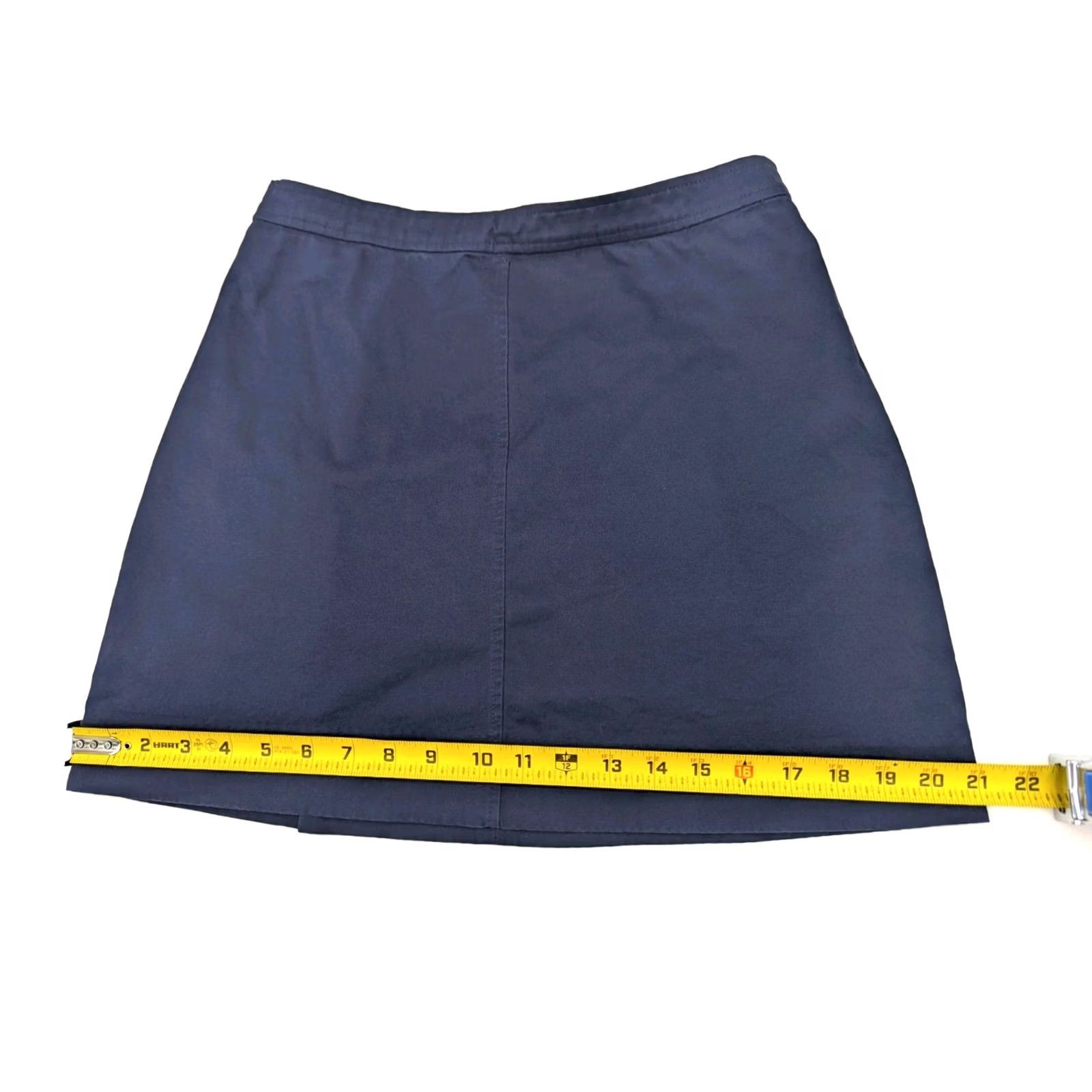 J.Crew J.CREW Skirt Women 4 Mini Twill Navy Blue Zip Back Cotton Blend Short Seams Vintage: No | Solid Blue Pattern | 29x16, 29 waist x 16 inseam Size 27" / US 4 / IT 40 - 3 Thumbnail