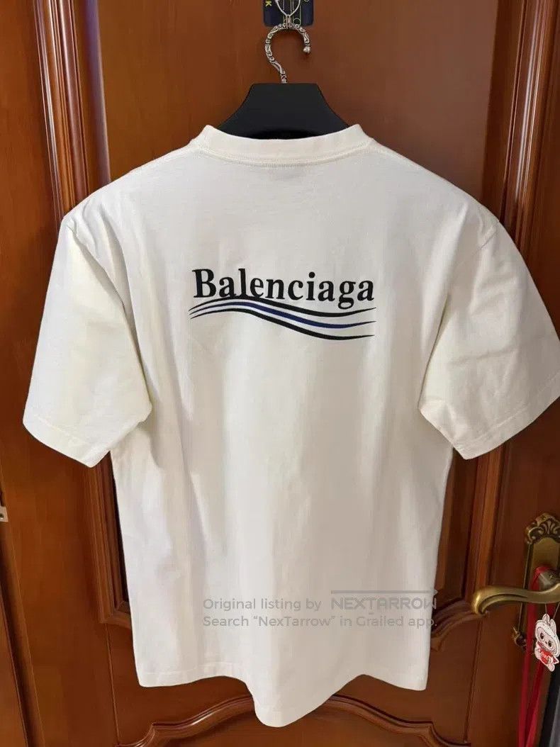 Balenciaga Balenciaga Beige Coke Embroidered Logo Short Sleeve Size US XXS / EU 40 - 2 Thumbnail