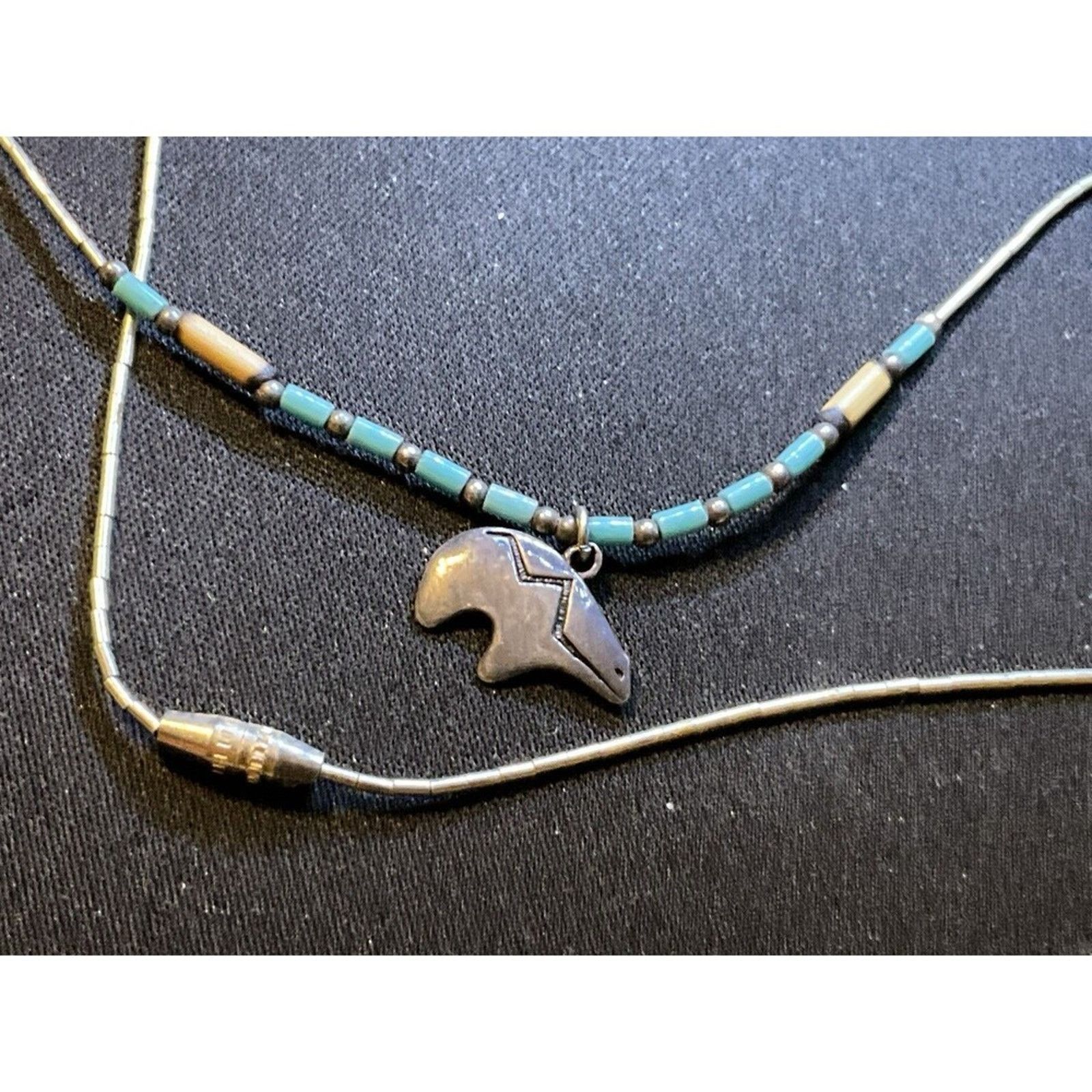 Other 14in 925 Liquid Silver Turquoise Native Bear Barrel Clasp Size ONE SIZE - 1 Thumbnail