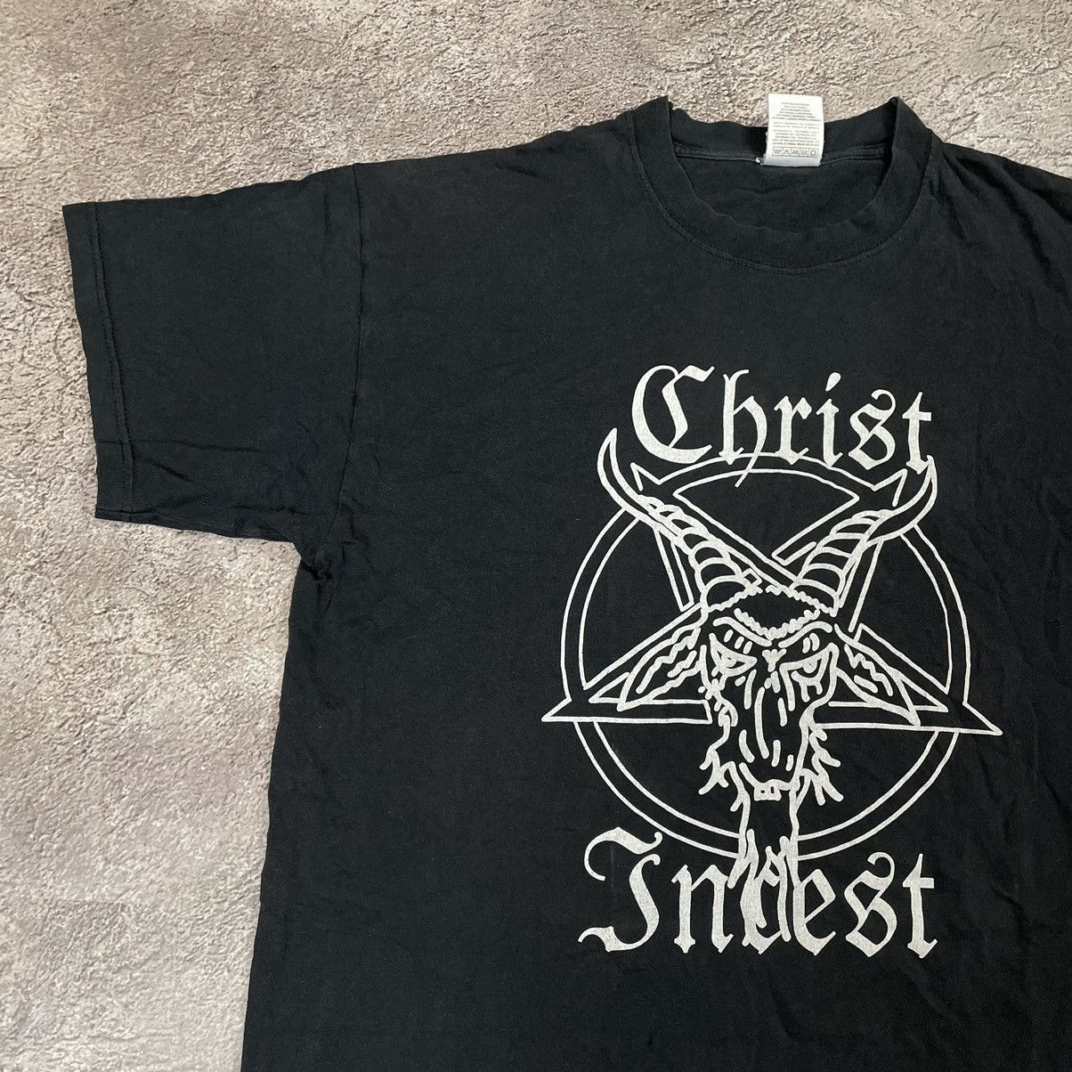 Vintage Vintage 90s Goth Black Graphic Band Tee Oversized Faded XL Size US XL / EU 56 / 4 - 4 Thumbnail