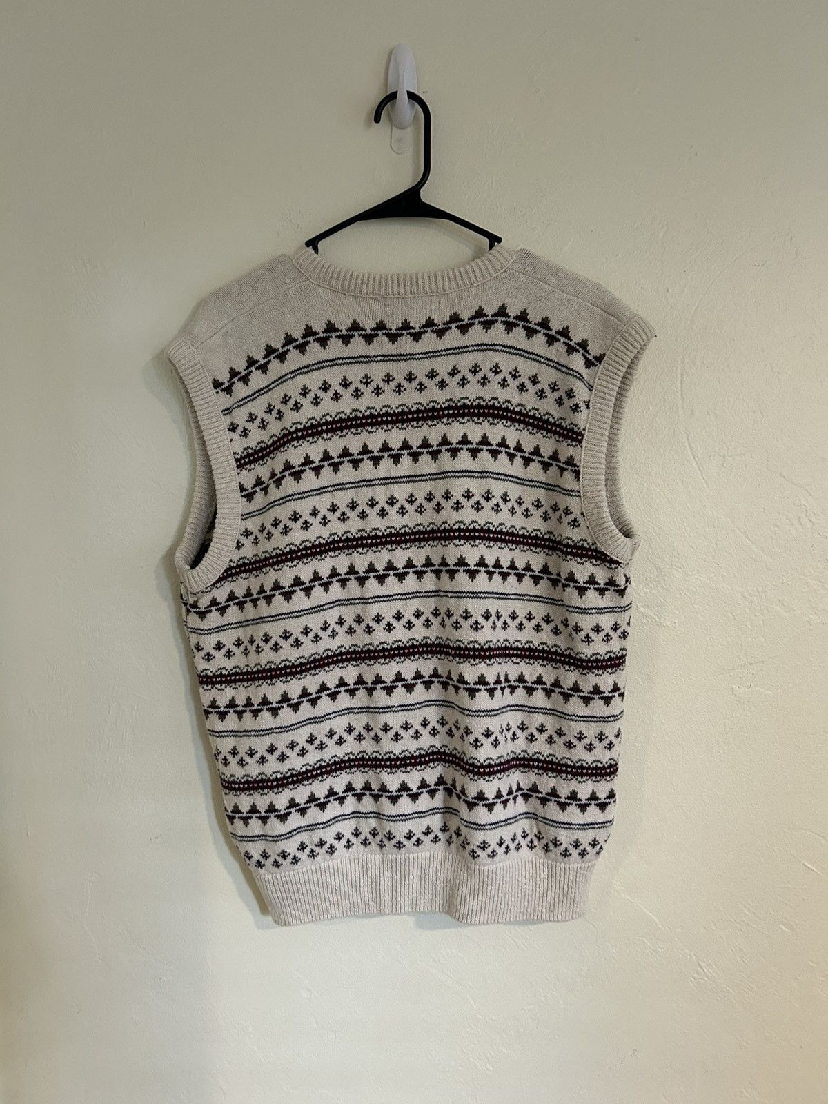 Other Vintage Cream + Pattern Sweater Vest Size L / US 10 / IT 46 - 2 Thumbnail