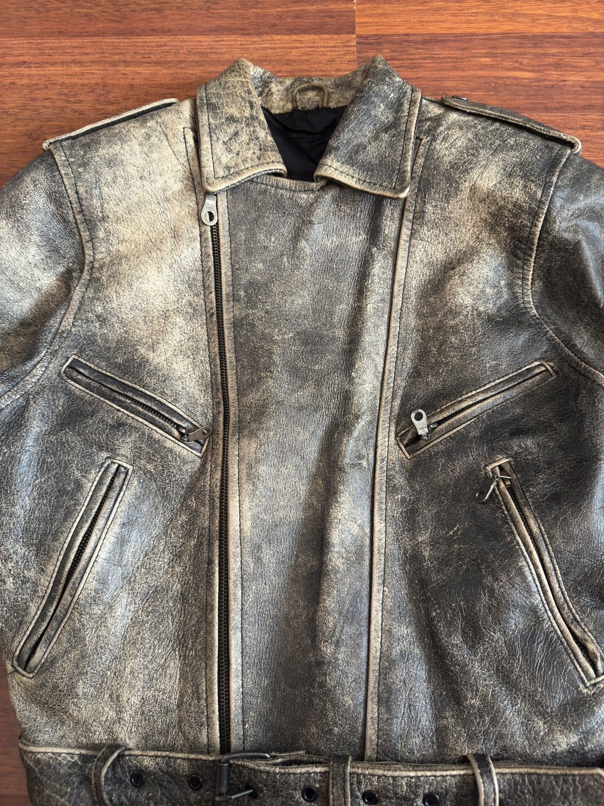 Other Vintage Distressed Heavy Leather Biker Jacket Size US S / EU 44-46 / 1 - 7 Thumbnail