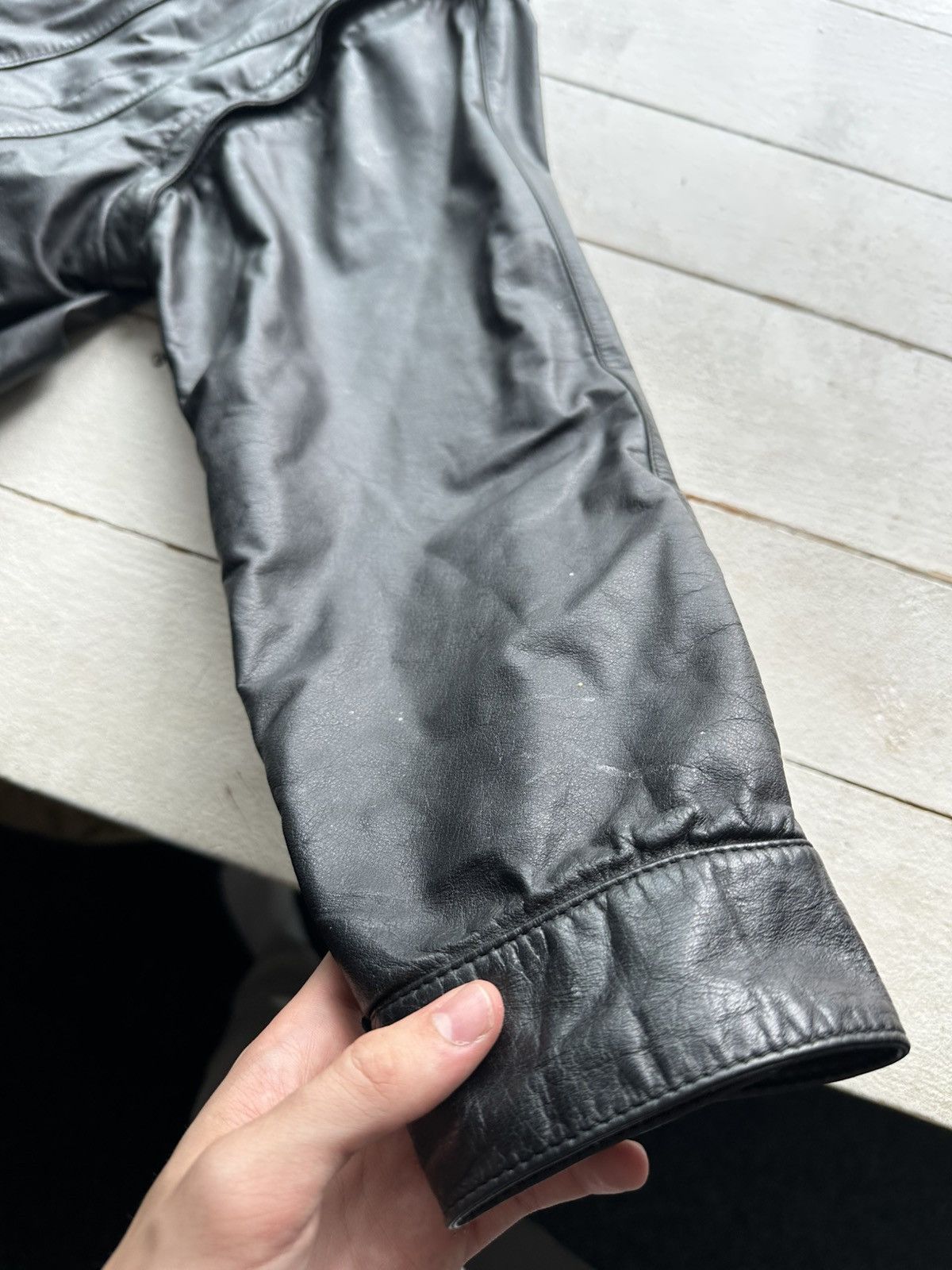 Other 🚨VNTG LEATHER JACKET AVANT GARDE ASYMMETRICAL BLACK MOTO Size US XL / EU 56 / 4 - 3 Thumbnail