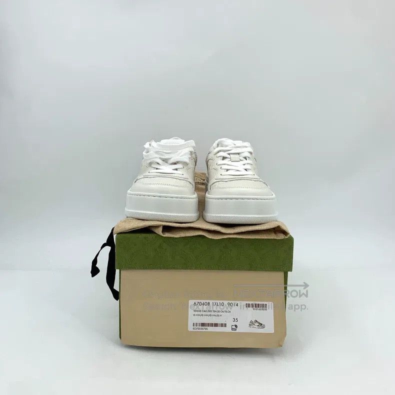 Gucci Gucci White logo embossed laced thick-soled casual sneaker Size US 4.5 / IT 34.5 - 8 Thumbnail