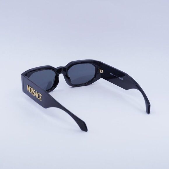 Versace Versace VE4489U GB1/87 Sunglasses Black Rectangle Frame Size ONE SIZE - 4 Thumbnail