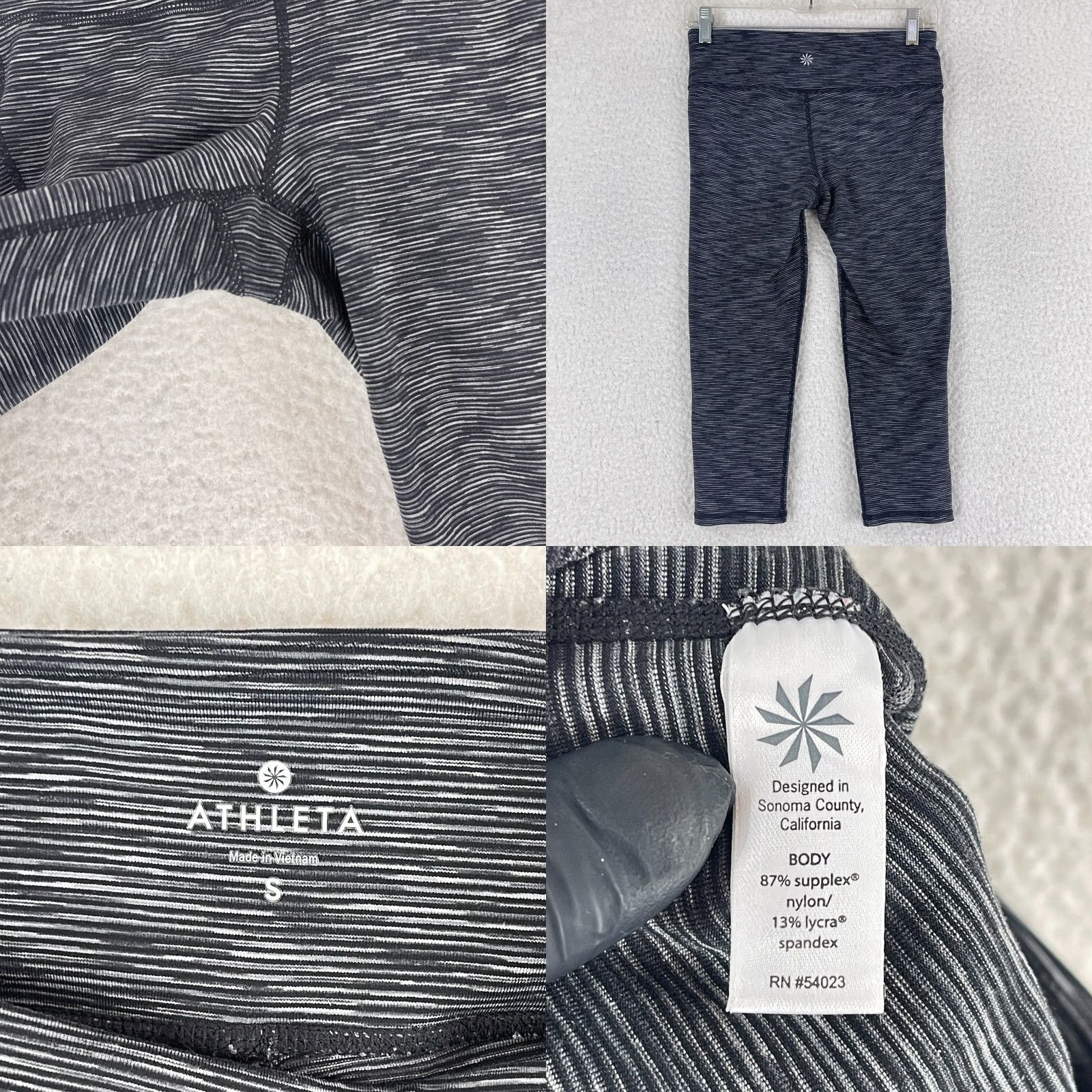 Athleta VINTAGE Athleta Womens Leggings Small Gray Black Pattern Cropped Yoga Workout Pants Size 28" / US 6 / IT 42 - 8 Thumbnail