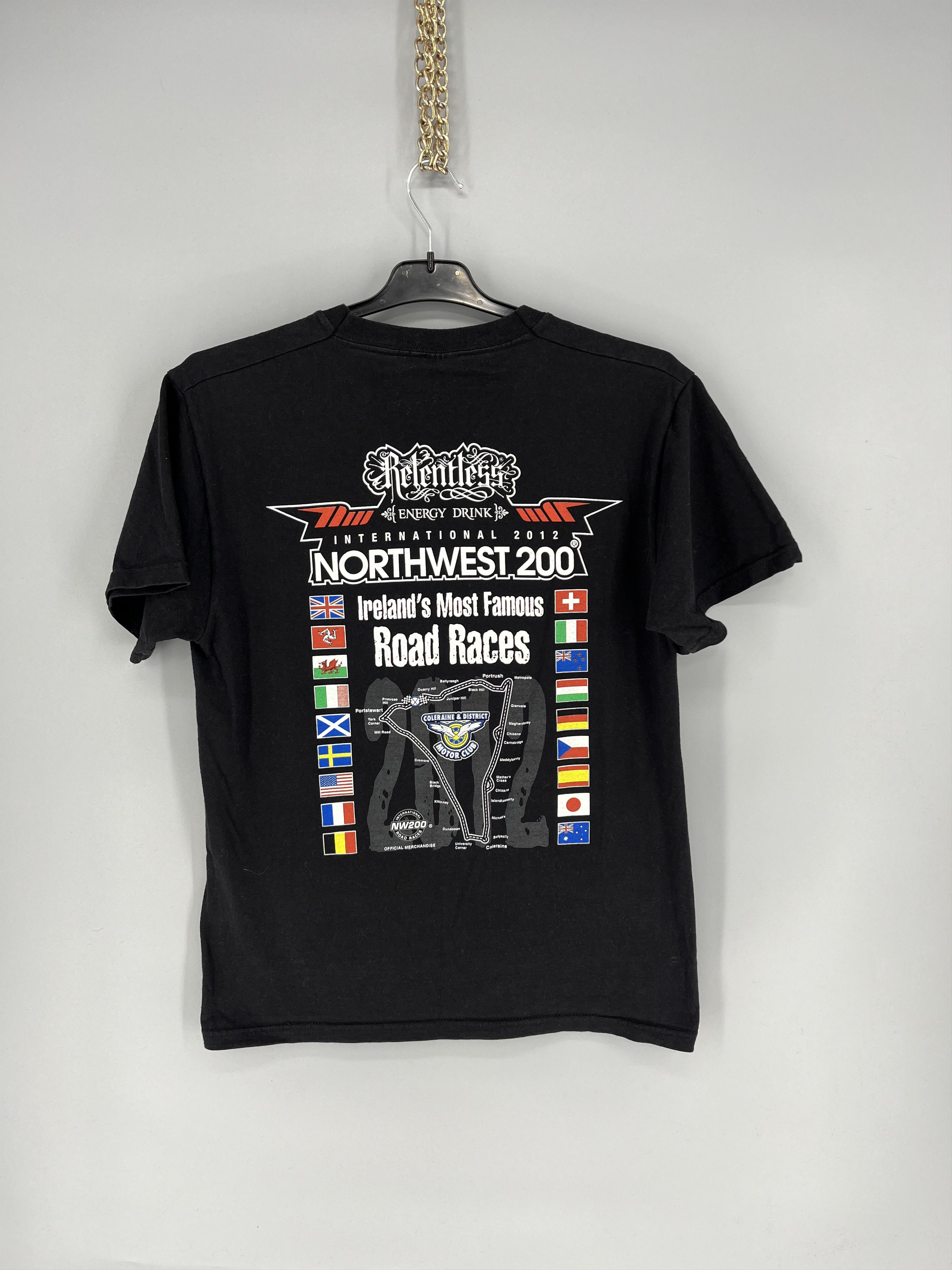 Vintage Vintage 2012 North West 200 Road Racer Honda Moto Black Tee Size US M / EU 48-50 / 2 - 8 Thumbnail