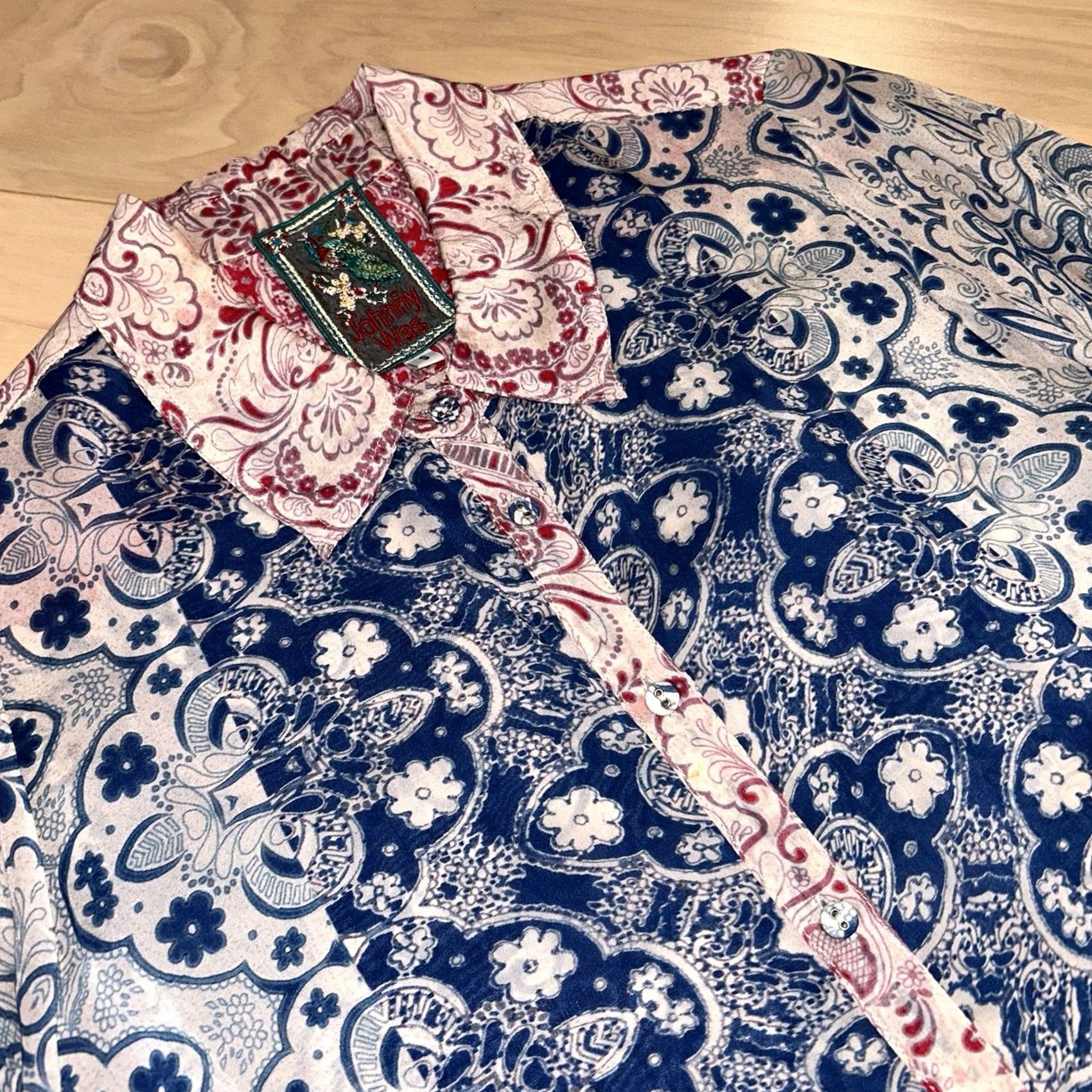 Johnny Was VINTAGE Johnny Was Floral Button Up Tunic Top Roll Up Sleeve Women’s Small Size S / US 4 / IT 40 - 3 Thumbnail