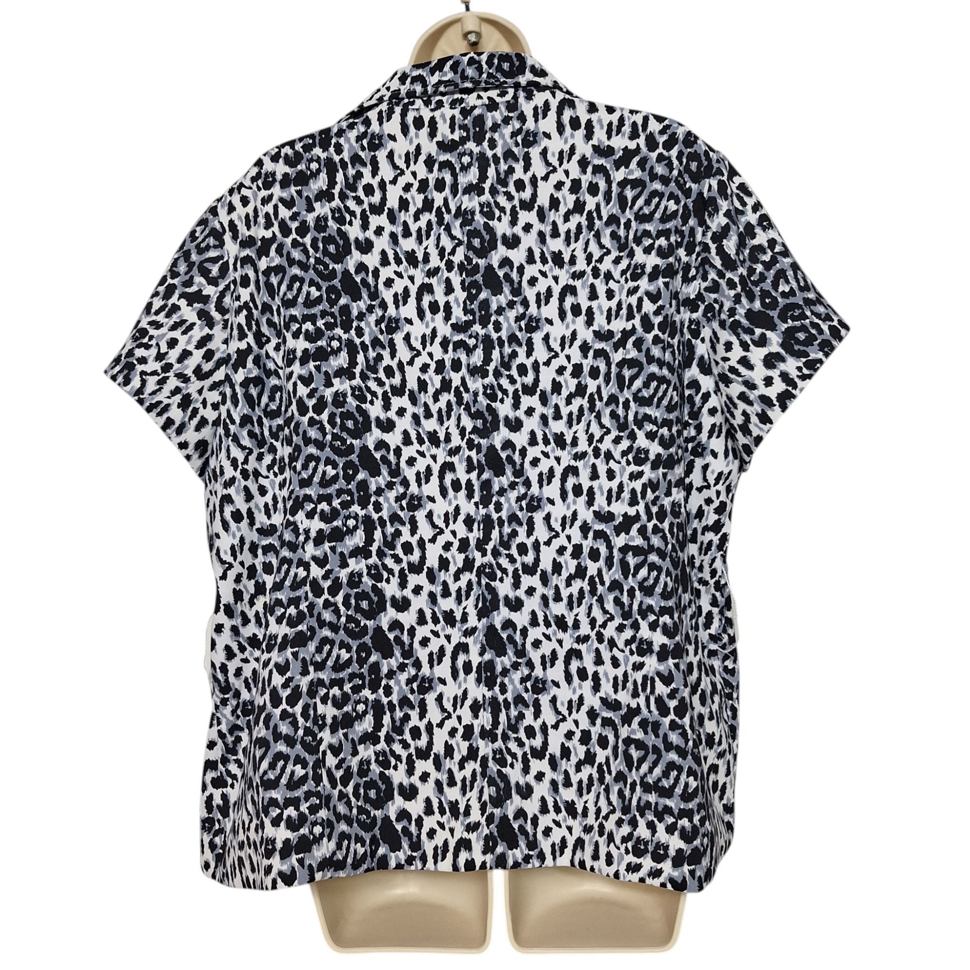 Other First Option Too! Blazer 1X Leopard Print Short Sleeve Jacke Size XL / US 12-14 / IT 48-50 - 3 Thumbnail