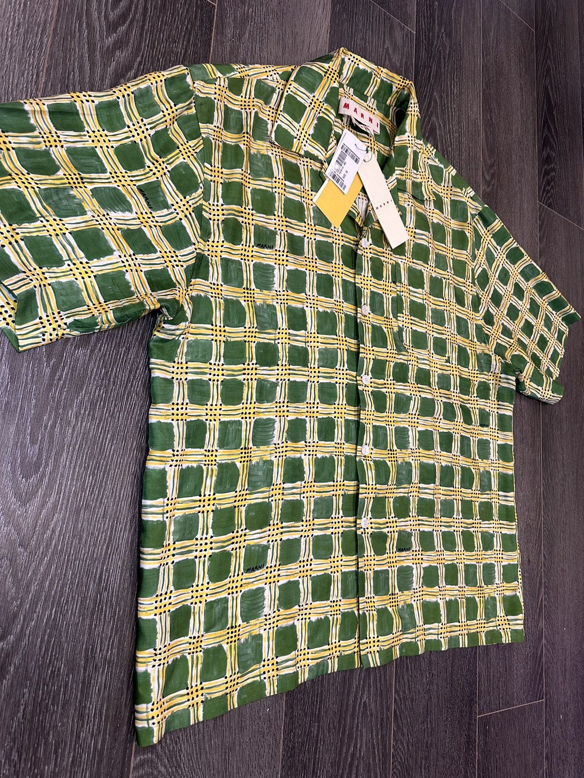 Marni MARNI SHORT SLEEVE SHIRT SILK GREEN SIZE 50 Size US M / EU 48-50 / 2 - 2 Thumbnail