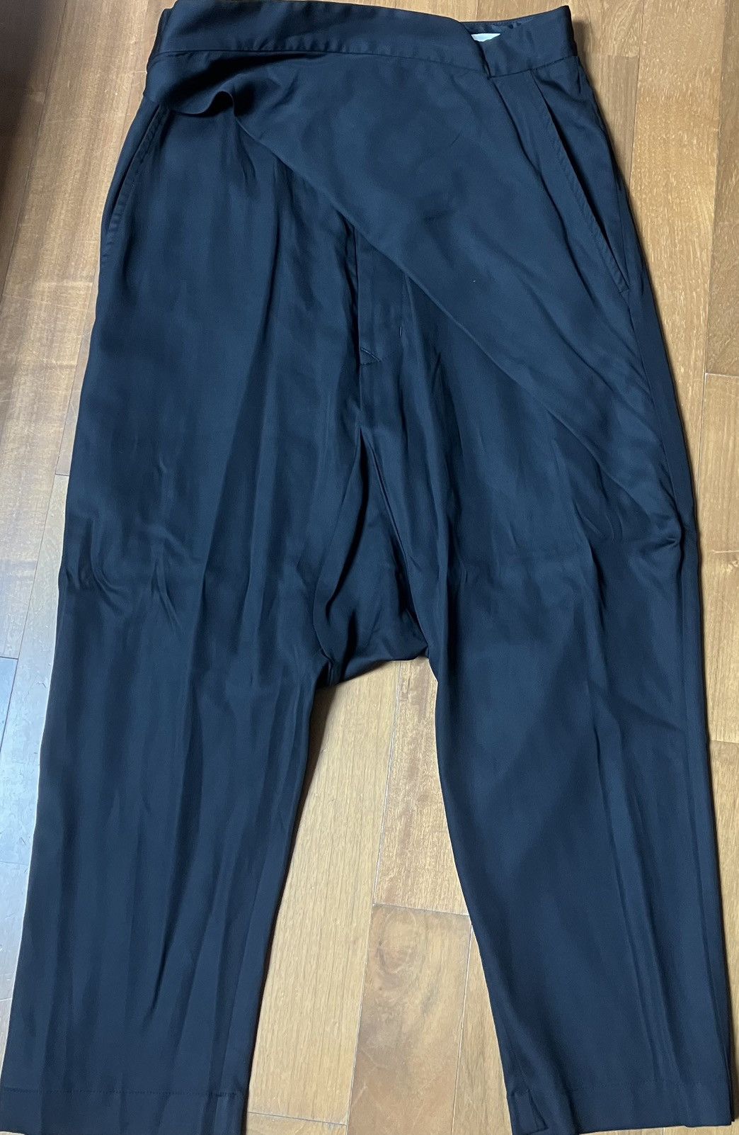 Pre-owned Rick Owens X Rick Owens Drkshdw Rick Owens 15ss Faun Swinger Rayon Pants In Black
