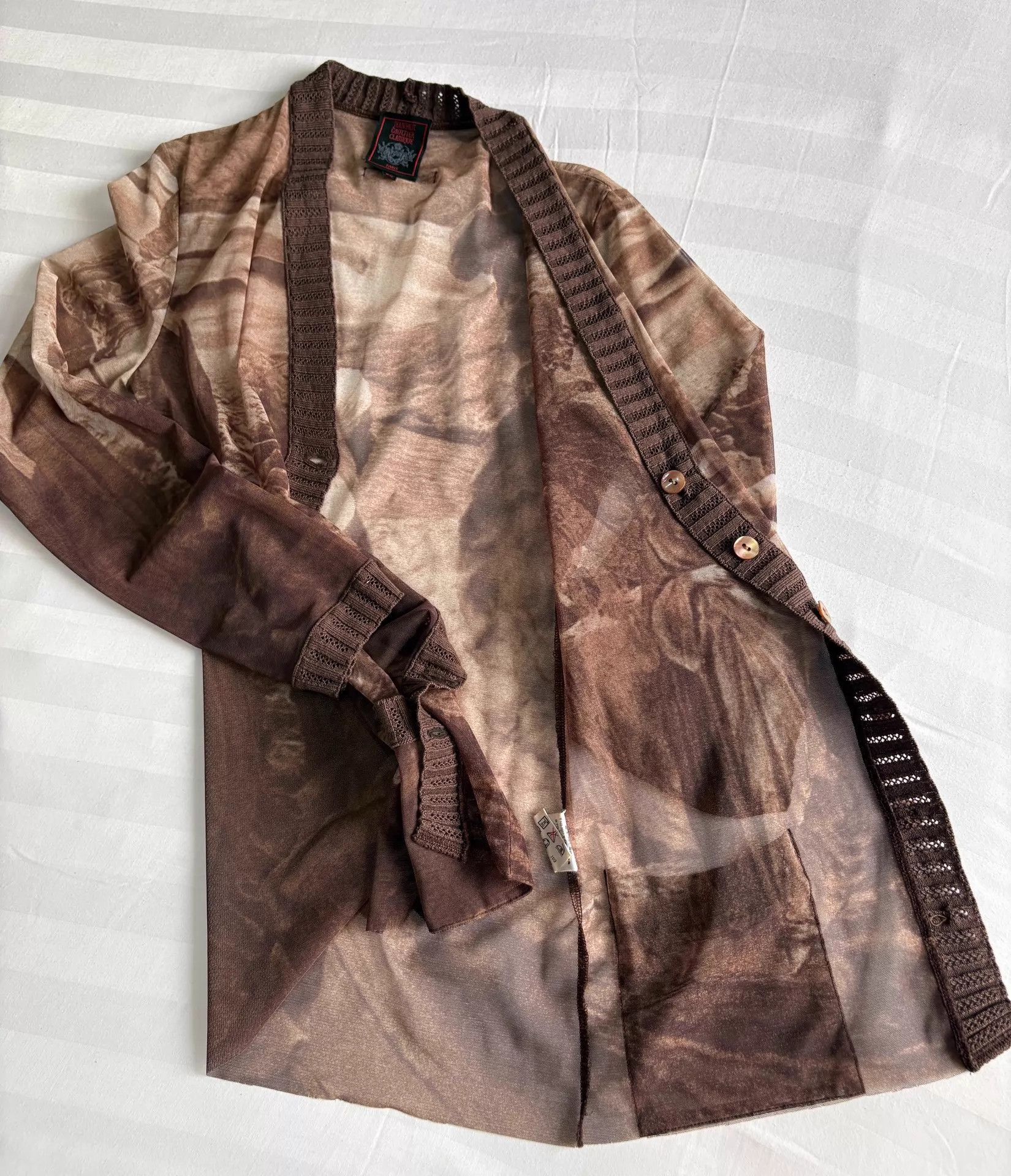 Jean Paul Gaultier JPG Religious Figure Knit Mesh Cardigan 40 Vintage Size S / US 4 / IT 40 - 8 Thumbnail