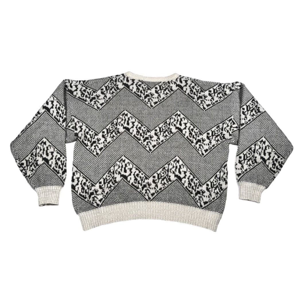Vintage VINTAGE Giani Leone Sweater Geometric 2XL Adult White Black Acrylic Crew Neck Pullover Men 80s Size US XXL / EU 58 / 5 - 3 Thumbnail