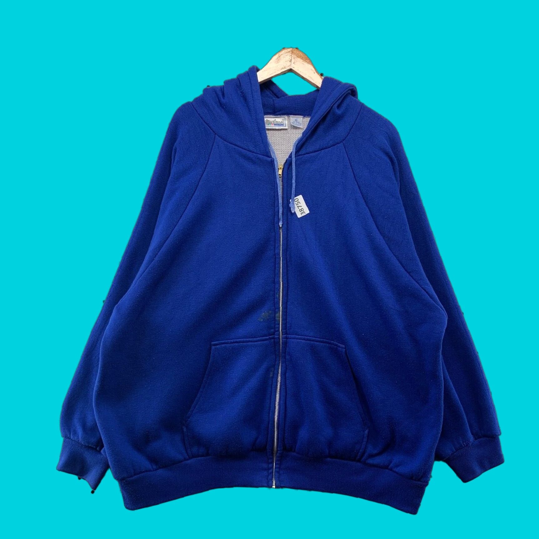 McGregor VINTAGE MacGregor Hoodie Mens 2XL Full Zip Zip Hooded Thermal Fleece Royal Blue 90s Size US XXL / EU 58 / 5 - 1 Thumbnail