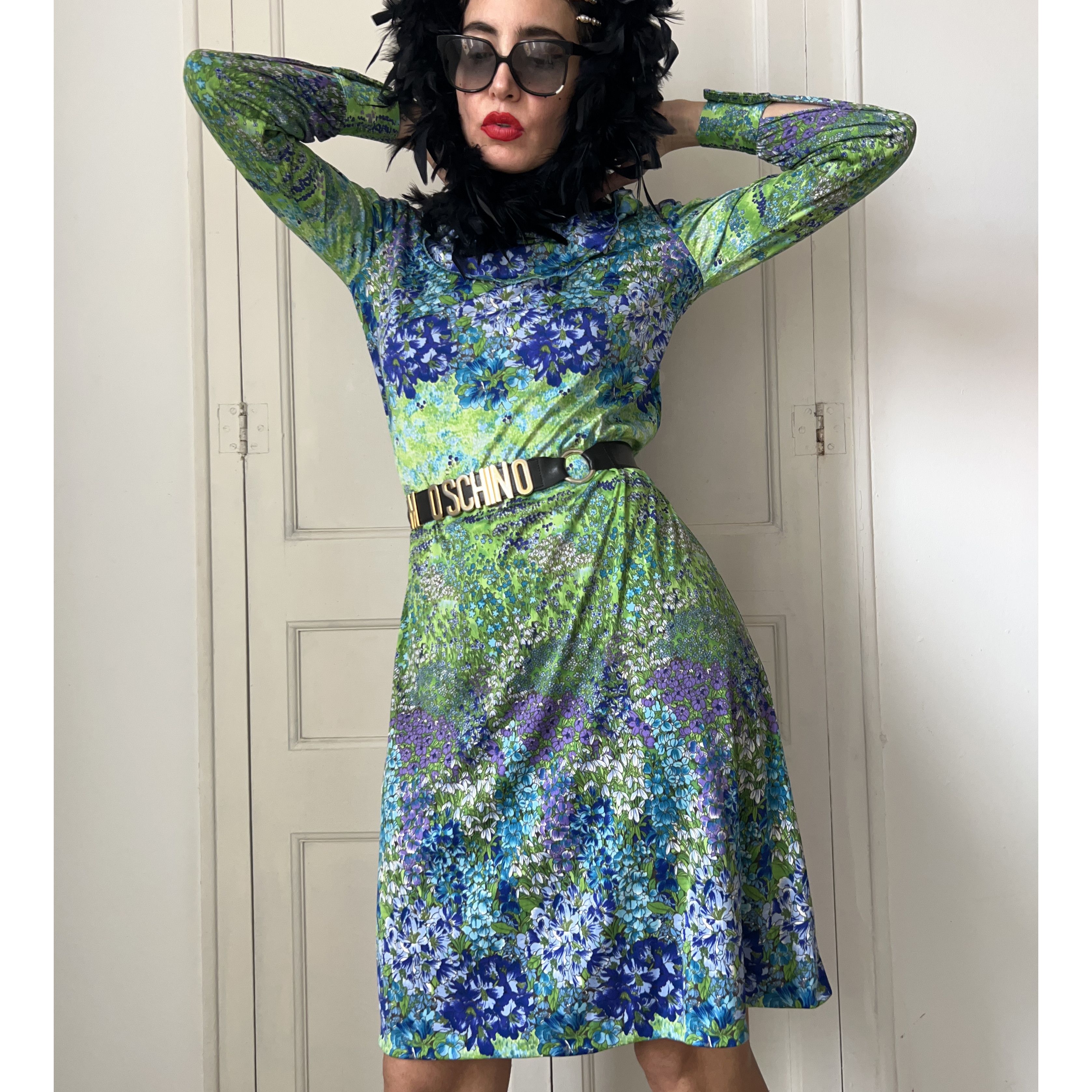 Vintage Vintage Cottagecore 70s Floral Midi Dress Size M / US 6-8 / IT 42-44 - 7 Thumbnail