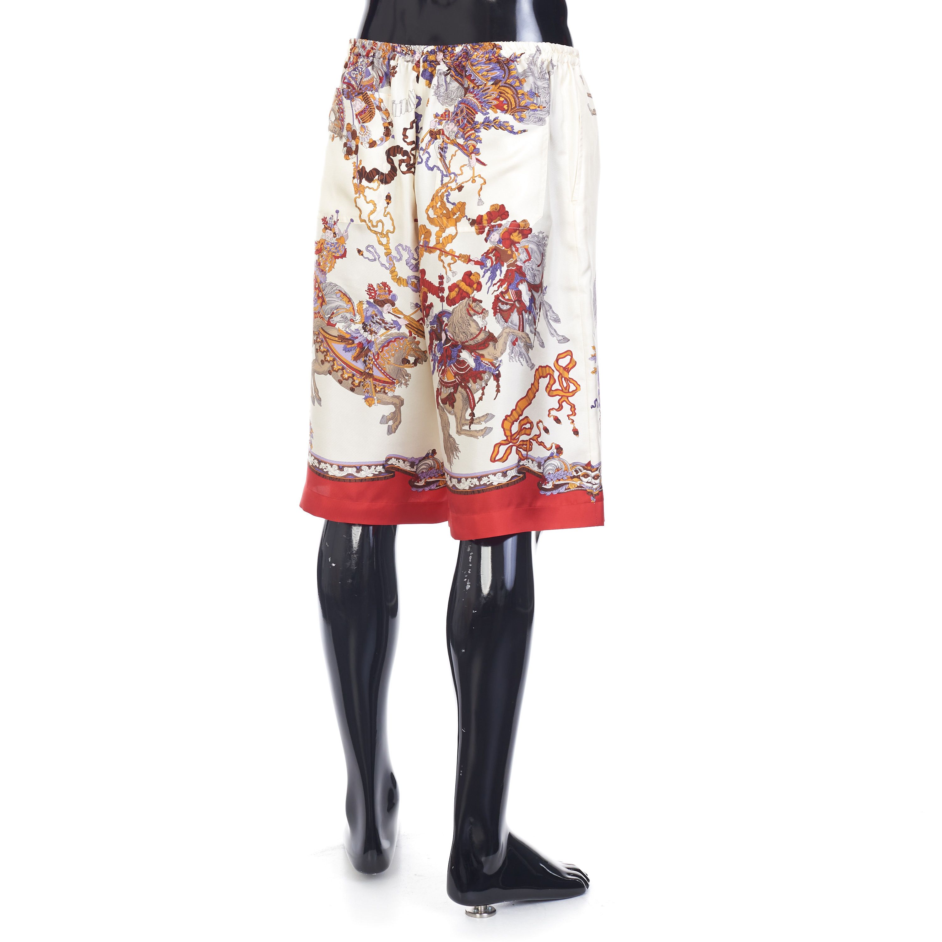 Gucci Silk Short With Roi Soleil Print In Ivory And Red Size US 36 / EU 52 - 6 Thumbnail