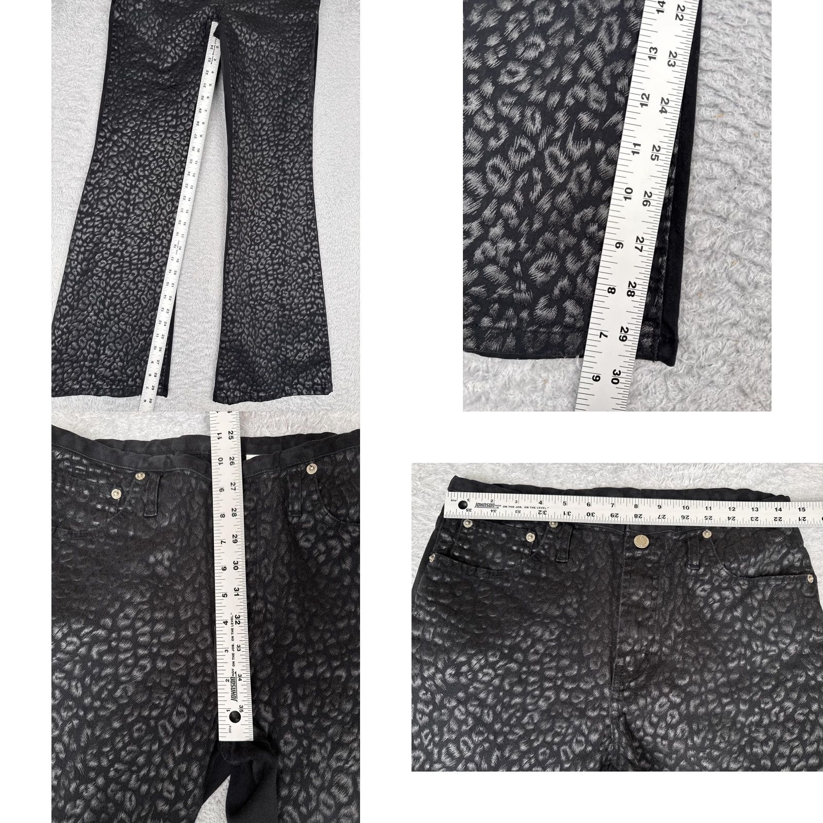 Jordache VINTAGE Jordache Jeans Women Bootcut Black Leopard Print Denim 28x30 90s Size 32" / US 10 / IT 46 - 8 Thumbnail